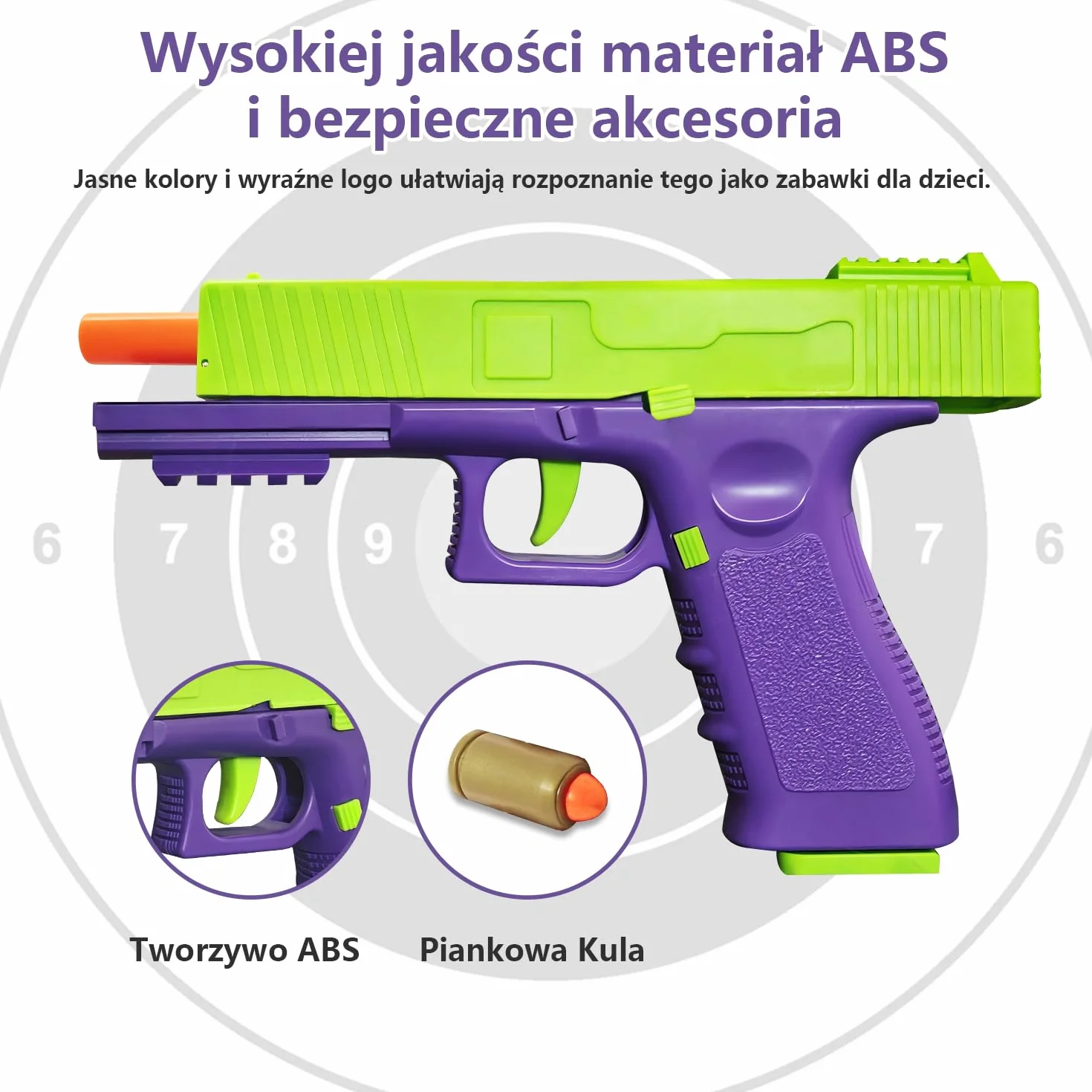 Zabawkowy pistolet, pistolet dla dzieci, zabawka z tworzywa sztucznego, zabawka, broń dla dzieci, Mechaniczny automatyczny pistolet do zabawek，pedagogiczna gra strzelanie