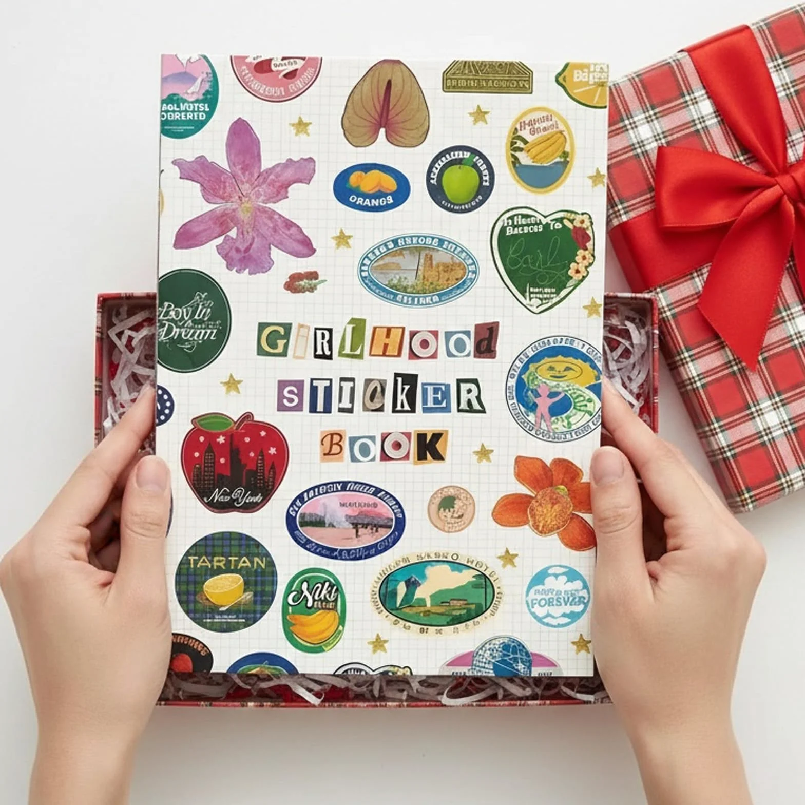 CHANGYUE Książka z naklejkami Girlhood 1000+ estetycznych naklejek z wielobarwnymi wzorami Owocowe ikony Pastelowe litery Naklejki do scrapbookingu Dziennik Nastolatki Studenci Dorośli