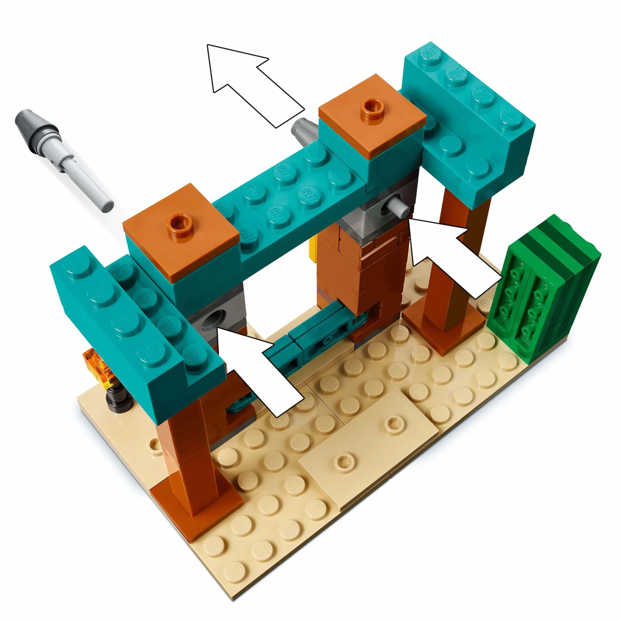 LEGO Minecraft Pustynny Patrol Złosadników, Zabawka dla Dziecka do Zbudowania, Figurki i Akcesoria, w tym Miecz i Tarcza, Kreatywny Prezent dla 7-latka, dla Chłopca i Dziewczynki, dla Fana Gry, 21267
