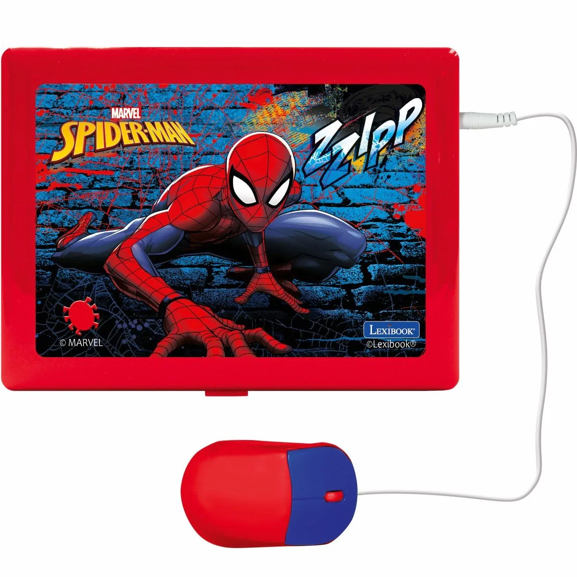 Lexibook JC598SPi3 Spider-Man Dwujęzyczny Laptop do Celów Edukacyjnych Angielski i Niemiecki, 124 Aktywności, Matematyka, Logika, Muzyka, Zegar, Gry, Zabawka dla Dzieci (Dziewczynki i Chłopcy),