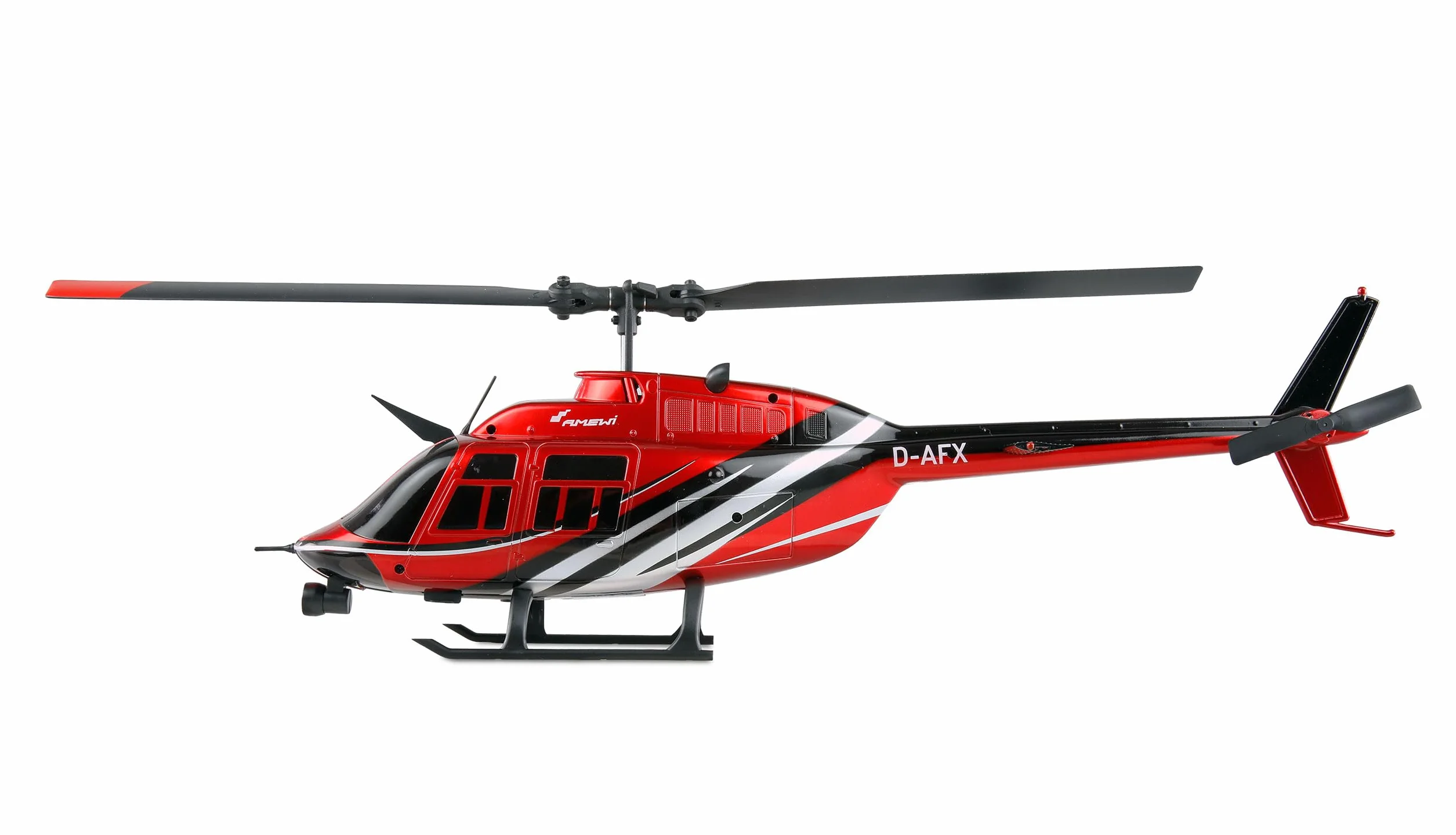 Amewi Bell 206 Jet Ranger CP helikopter 6-kanałowy 6G RTF, zdalnie sterowany helikopter, czerwono-czarny, 1:33