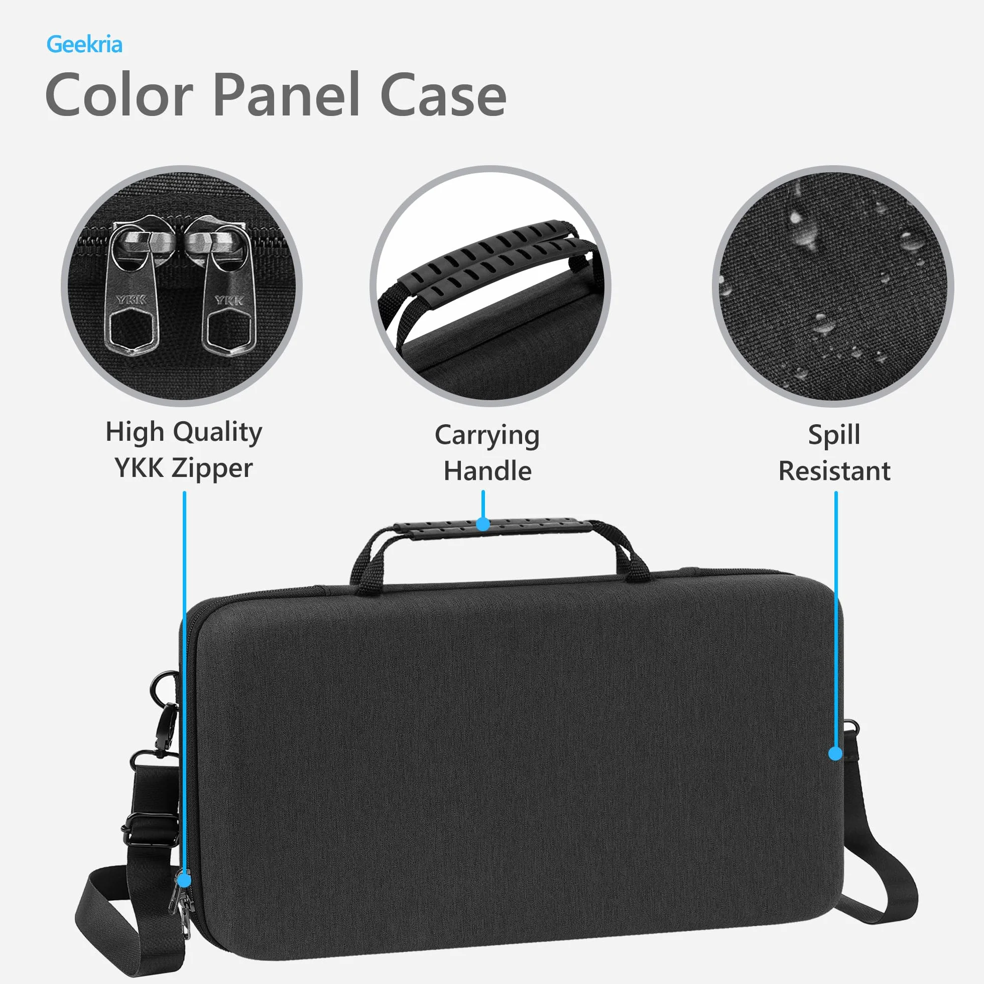 Geekria twarda walizka podróżna, torba ochronna EVA, kompatybilna z Blackmagic Design Davinci Resolve Micro Color Panel (ciemnoszary)