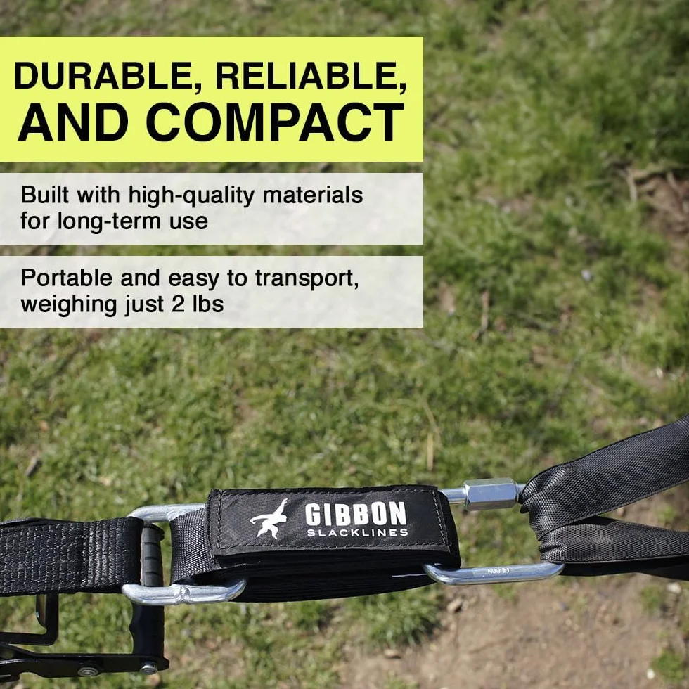 Gibbon Slacklines Sprzęt z powolnym zwalnianiem, idealne rozwiązanie dla gładkiego i przyjaznego dla materiału odciążenia Slackline