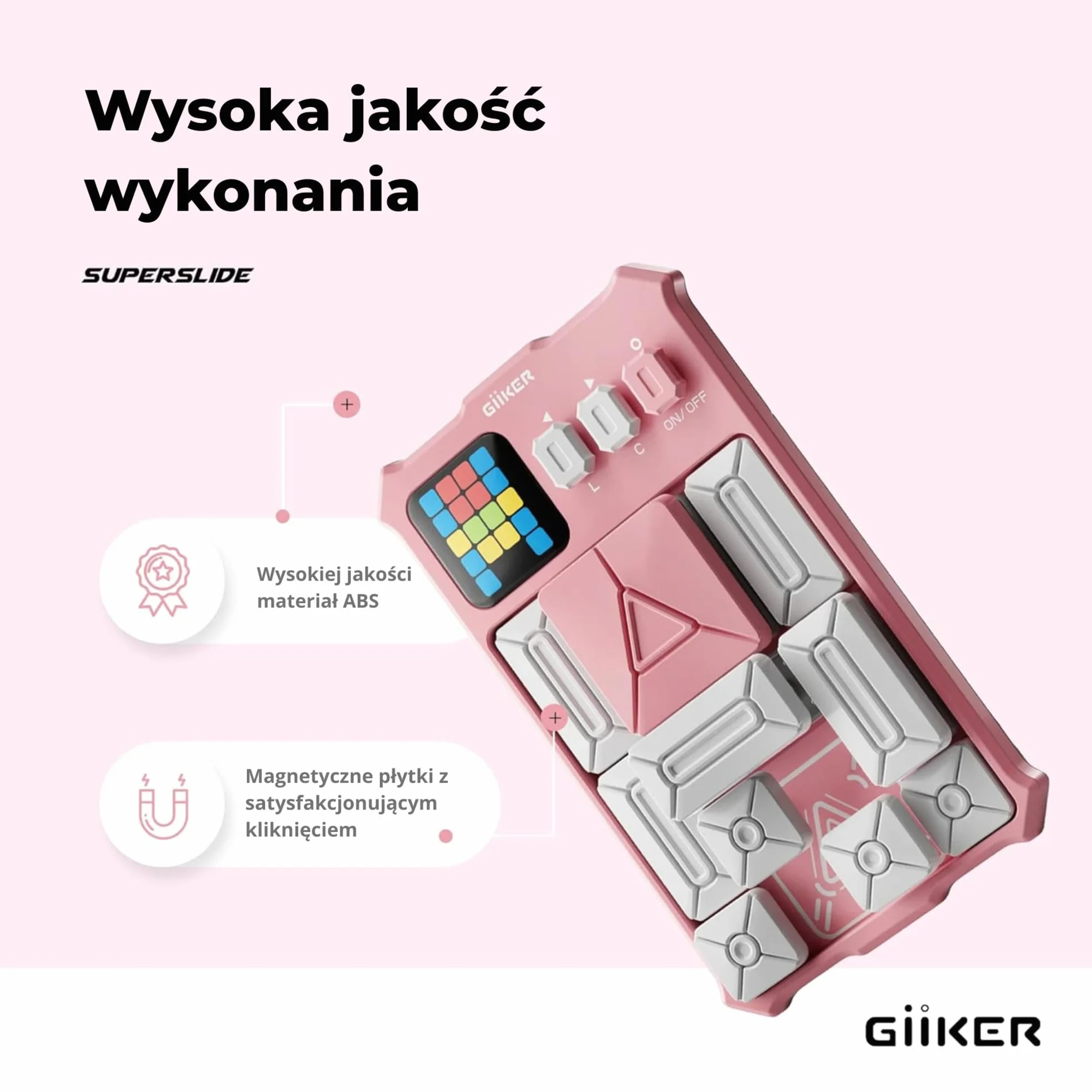 GiiKER Super Slide Puzzle Games, oryginalne puzzle 500+ wyzwań łamigłówka, zabawki dla dzieci i nastolatków, gry podróżne, prezenty urodzinowe dla chłopców i dziewcząt, zajęcia na podróże samochodowe