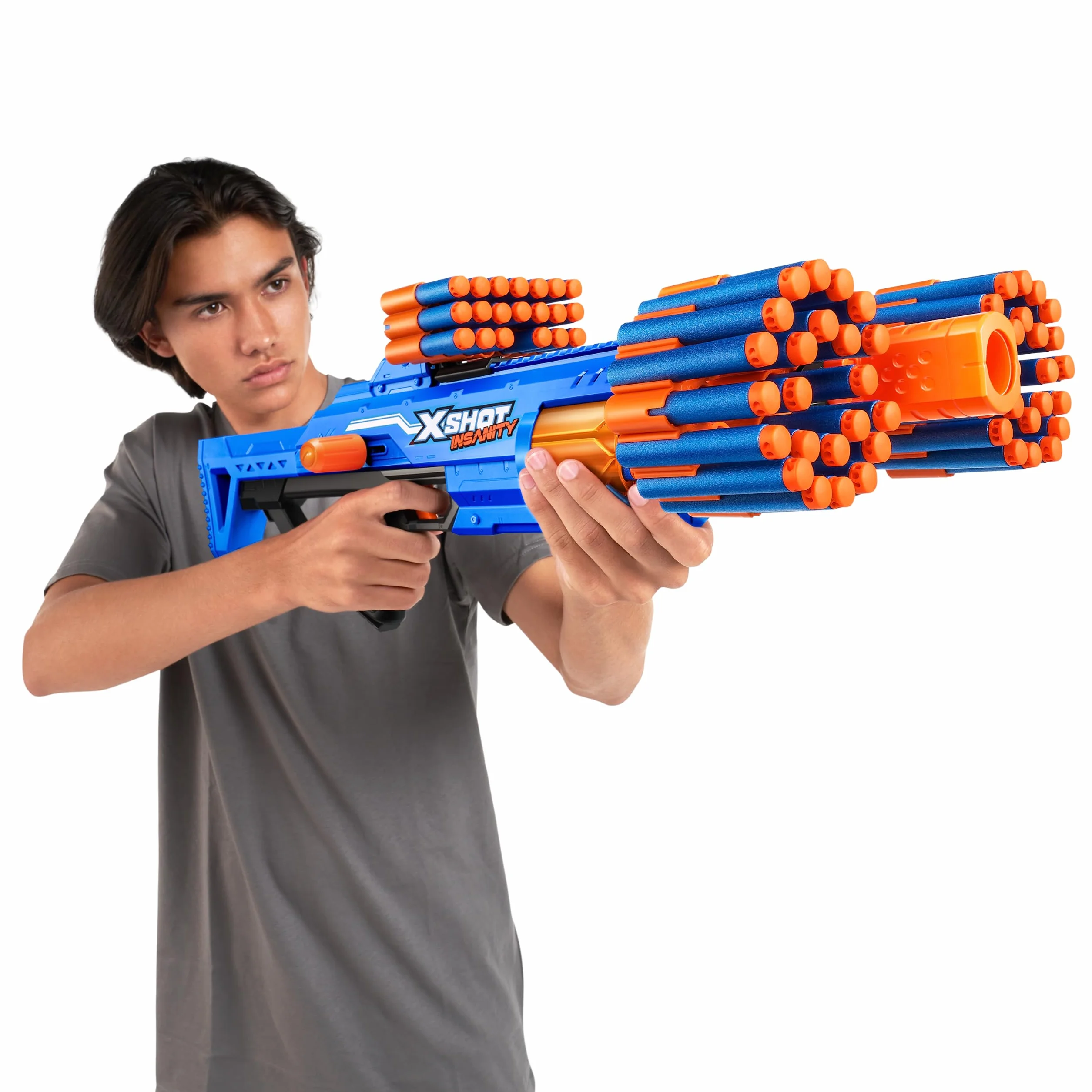 ZURU X-Shot Insanity Bezerko z 84 rzutkami, kieszonka powietrzna i przechowywanie rzutek, zabawka outdoorowa dla chłopców i dziewcząt, nastolatków i dorosłych