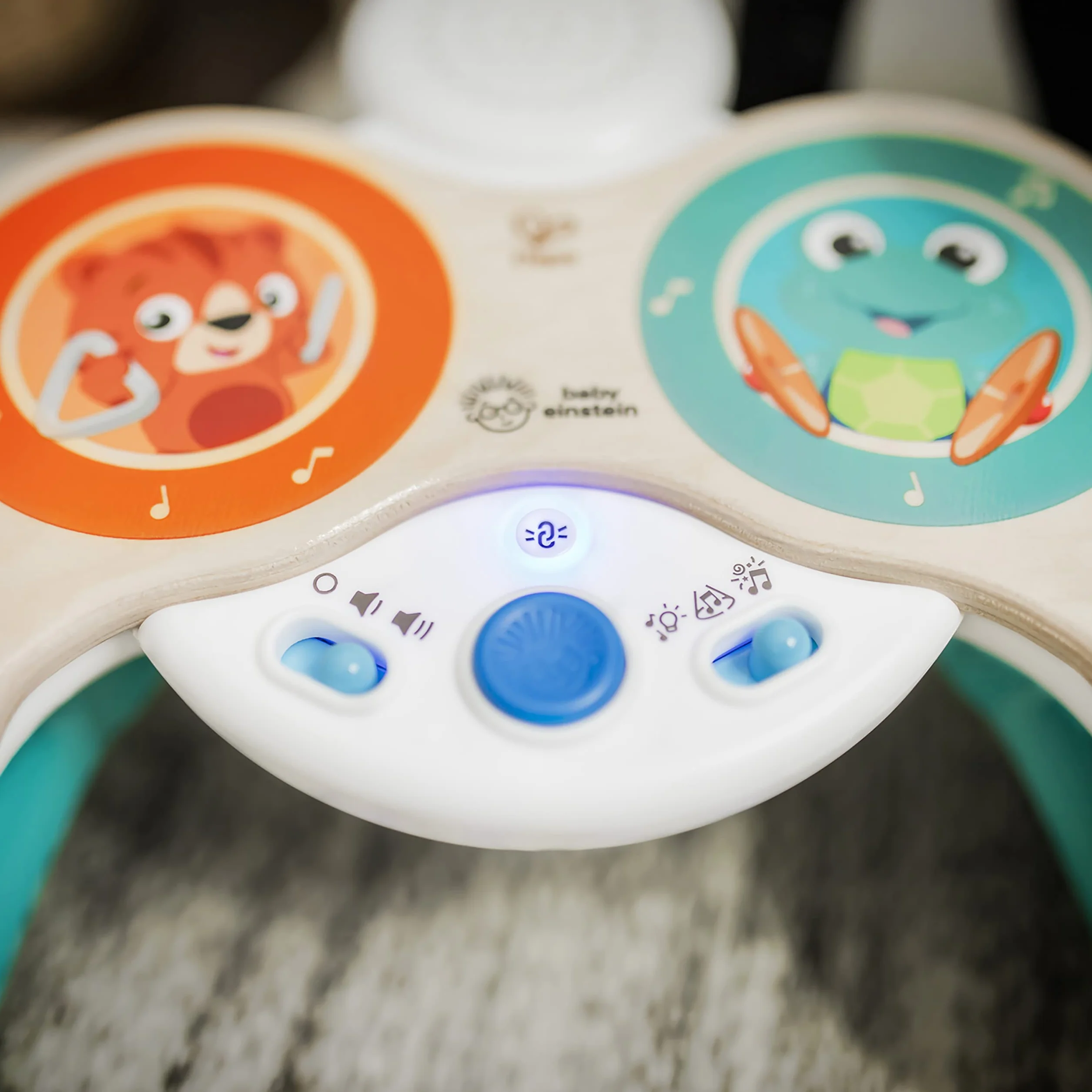 Baby Einstein Bateria Together in Tune, Connected Magic Touch, 4 tryby gry i 10 melodii, regulacja głośności, drewniana zabawka, od 12 miesięcy
