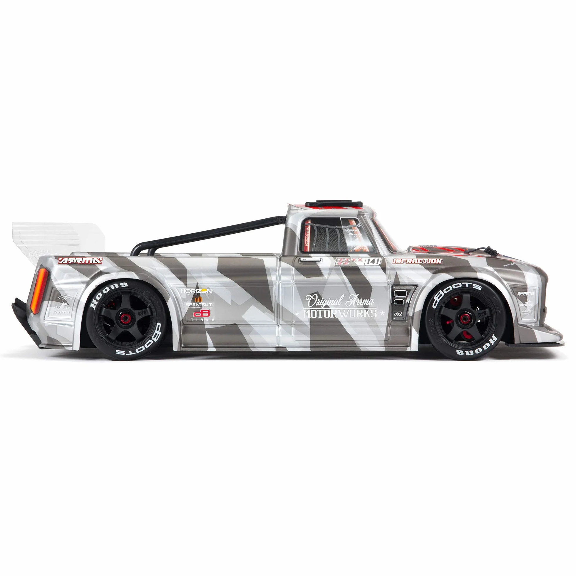 ARRMA 1/7 INTROCTION 6S BLX V2 All-Road RC Truck RTR (nadajnik i odbiornik w zestawie, baterie i ładowarka), srebrny, ARA7615V2T2