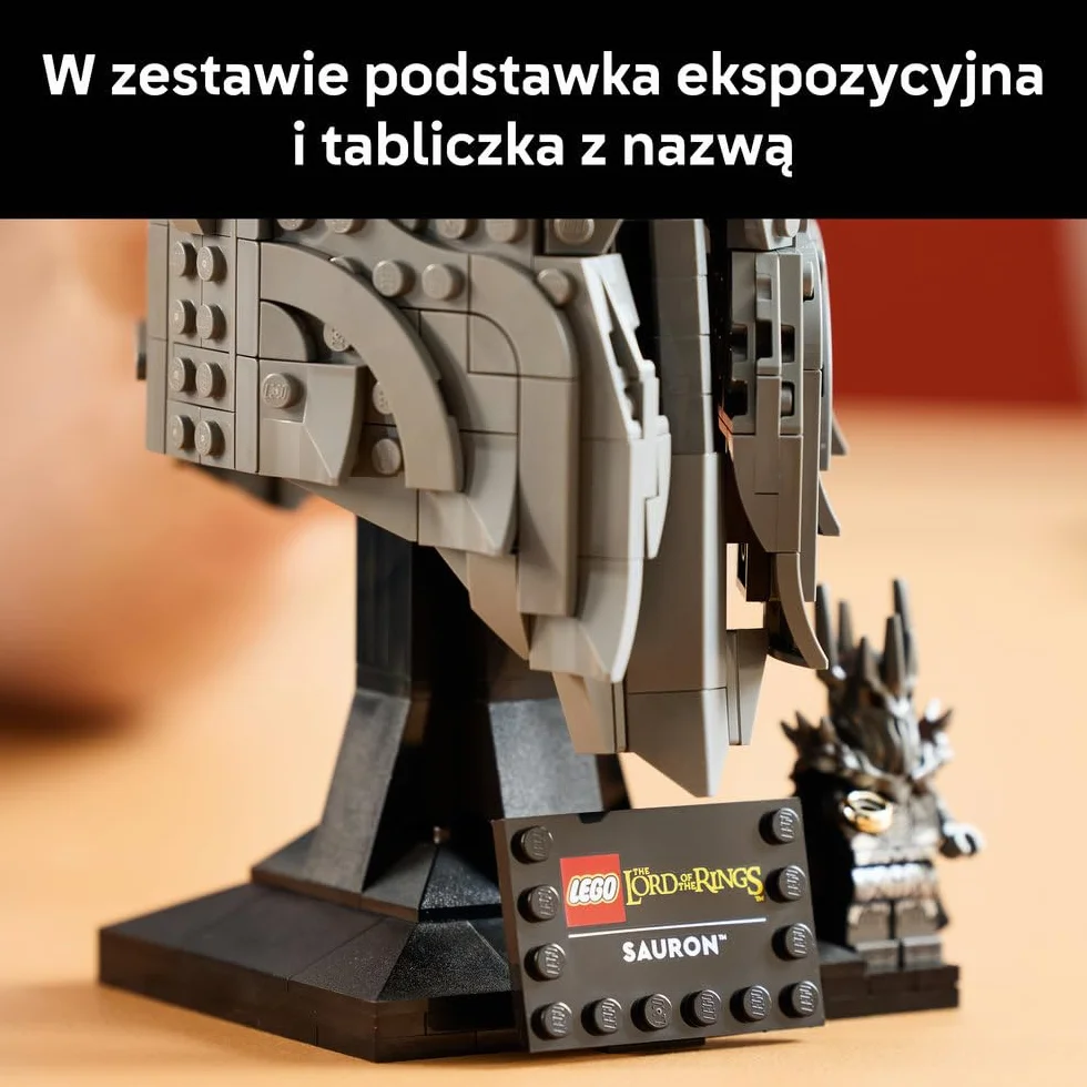 LEGO Icons Władca pierścieni: Hełm Saurona, zestaw konstrukcyjny dla dorosłych, ozdoba do domu i biura, pomysł na prezent fantasy dla mężczyzny i kobiety 11373