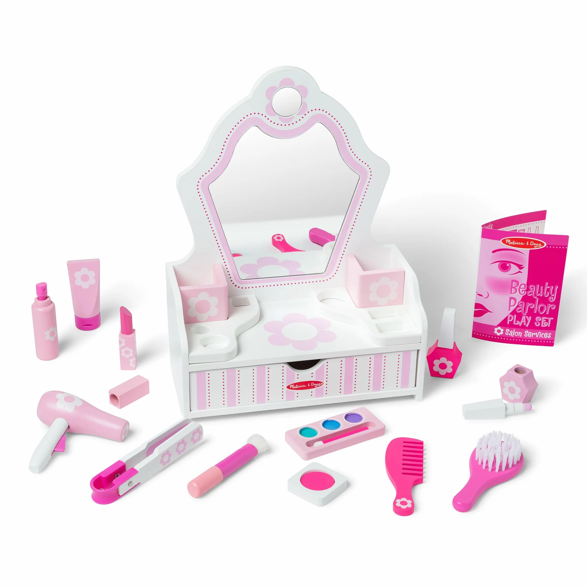 Melissa & Doug – zabawkowy zestaw kosmetyczny | zabawa z odgrywaniem ról | zestaw zabawkowy | 3+ | prezent dla chłopca lub dziewczynki