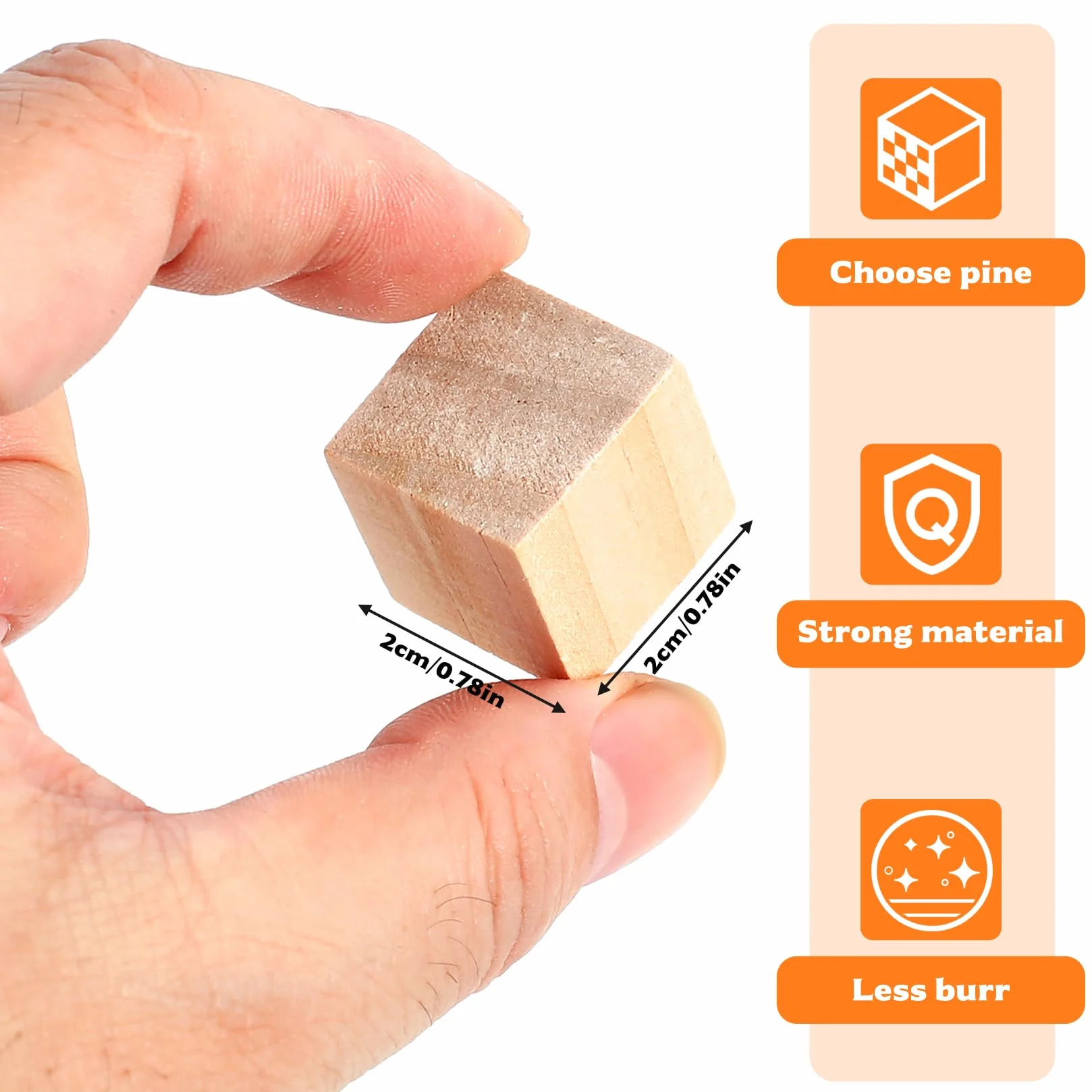 Drewniane Kostki 20mm Naturalne Kwadratowe Klocki do Rękodzieła DIY Puzzli Stempli