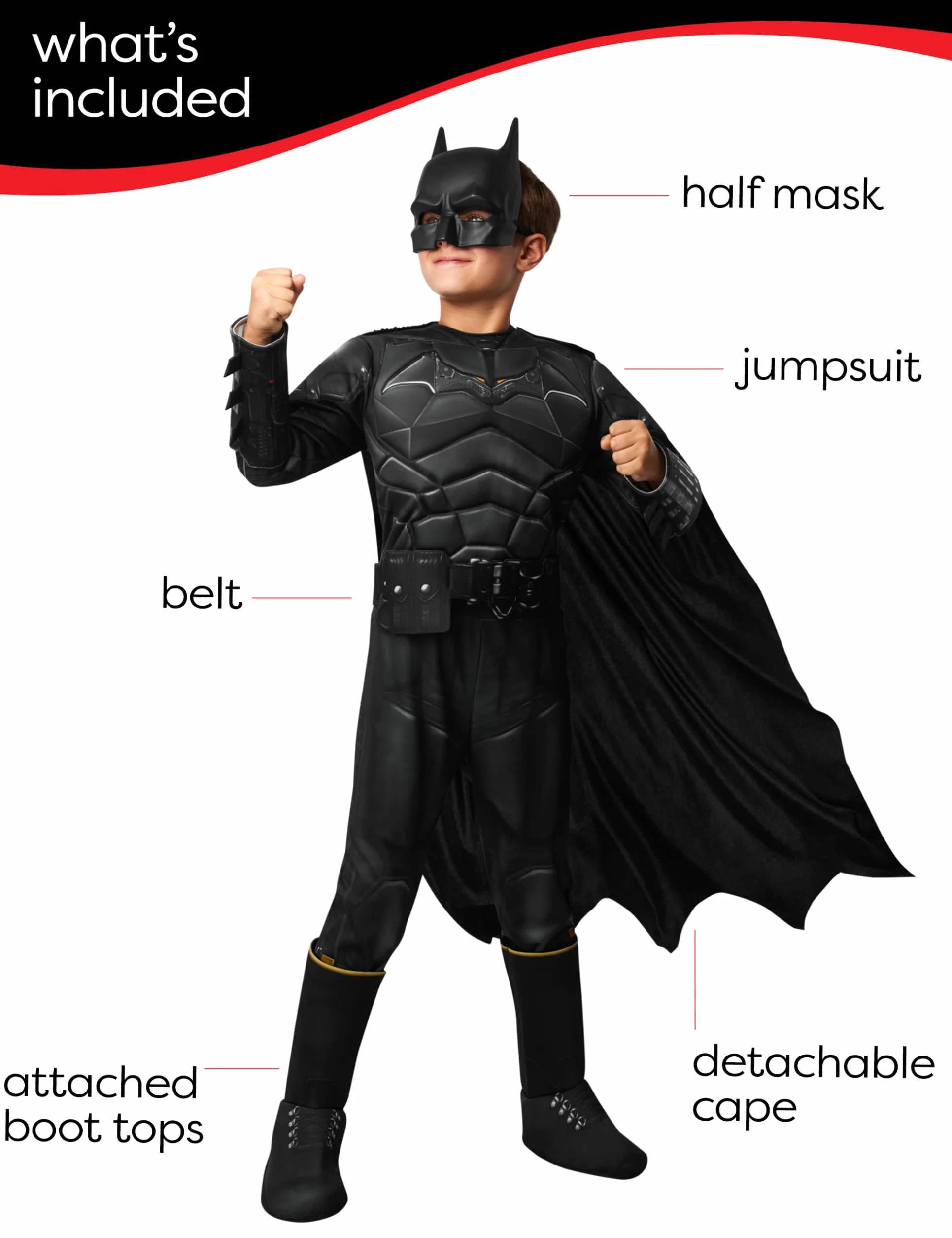 Rubie's Batman Movie Batman Kids Uniseks - dzieci Boy's Dc - the Batman Deluxe Costume