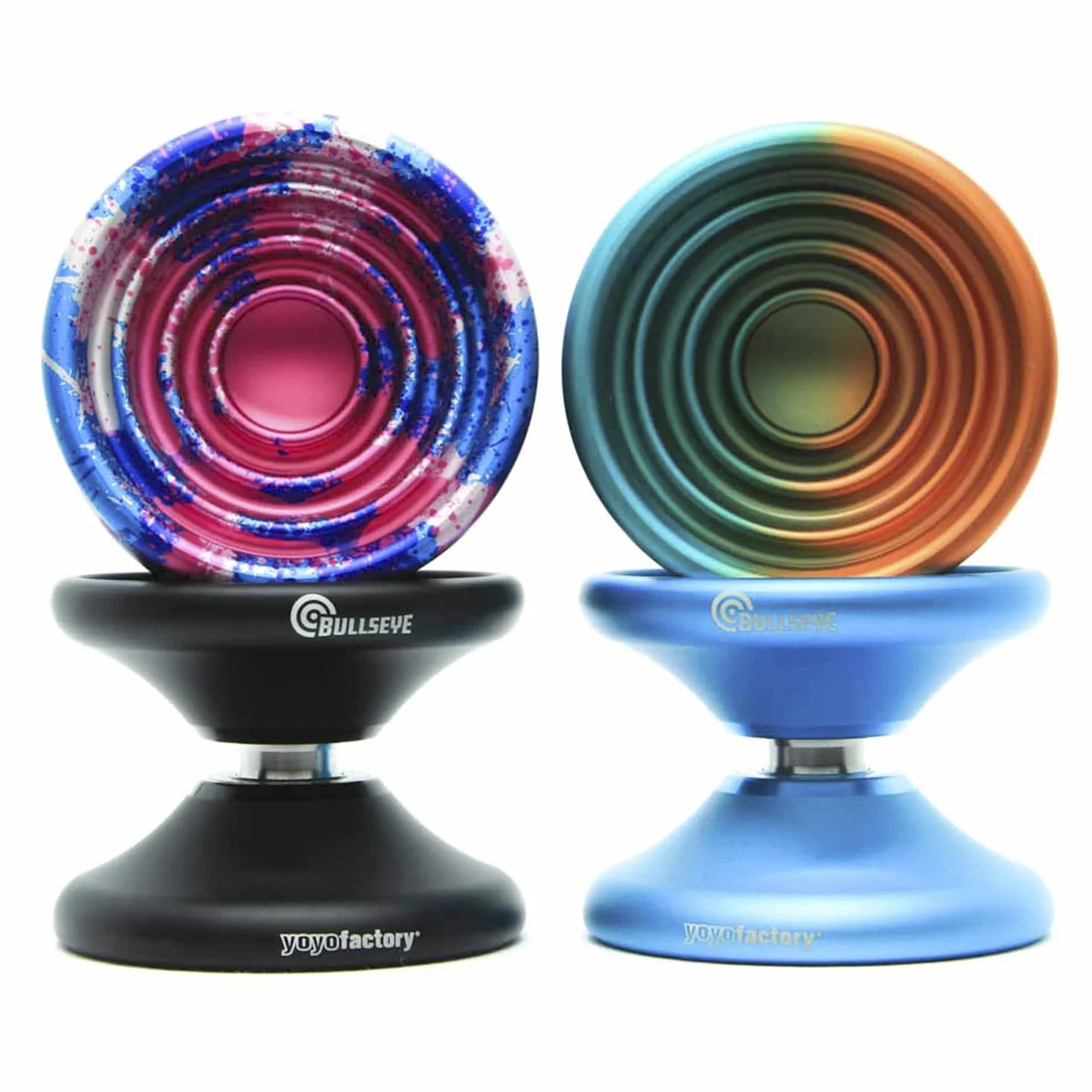 YoyoFactory BULLSEYE Yo-Yo - POMARAŃCZOWY/TURKUSOWY (DNA Sztuczki, Metal Yoyo, String, Ball-Bearing & Instructions Included)