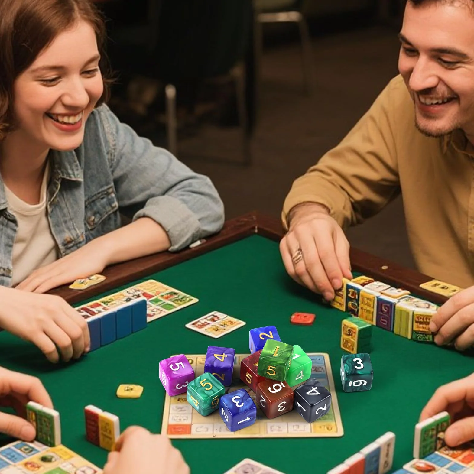 Zestaw wielościennych kostek, 6-stronne, kolorowe kostki, 40 sztuk wielościennych kostek, zestaw kostek D6 do gry w lochy i smoki, Pathfinder DND, RPG, MTG, gry stołowe, gra planszowa (D6)