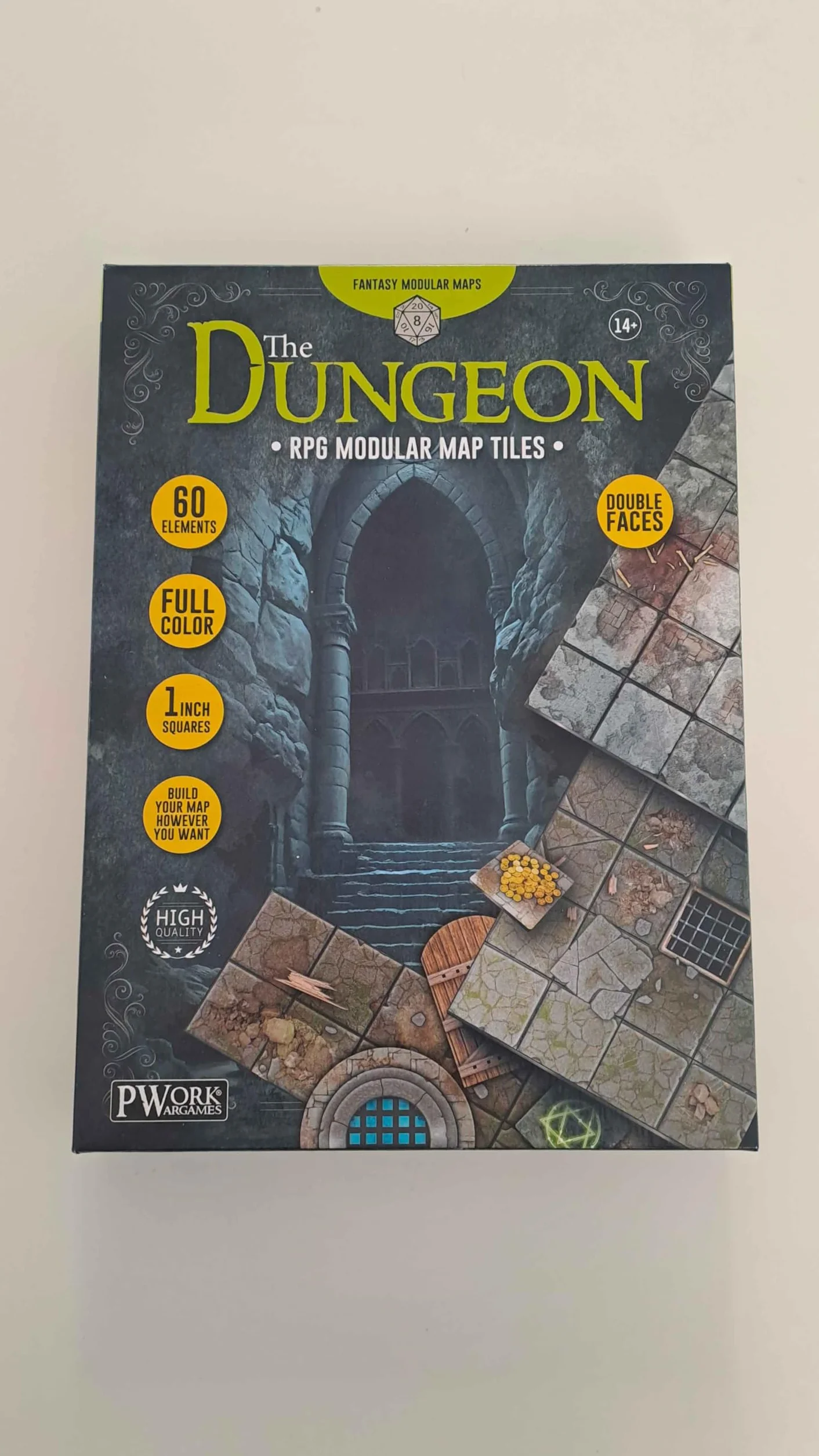 The Dungeon RPG modułowe płytki mapowe, dwustronne płytki kartonowe