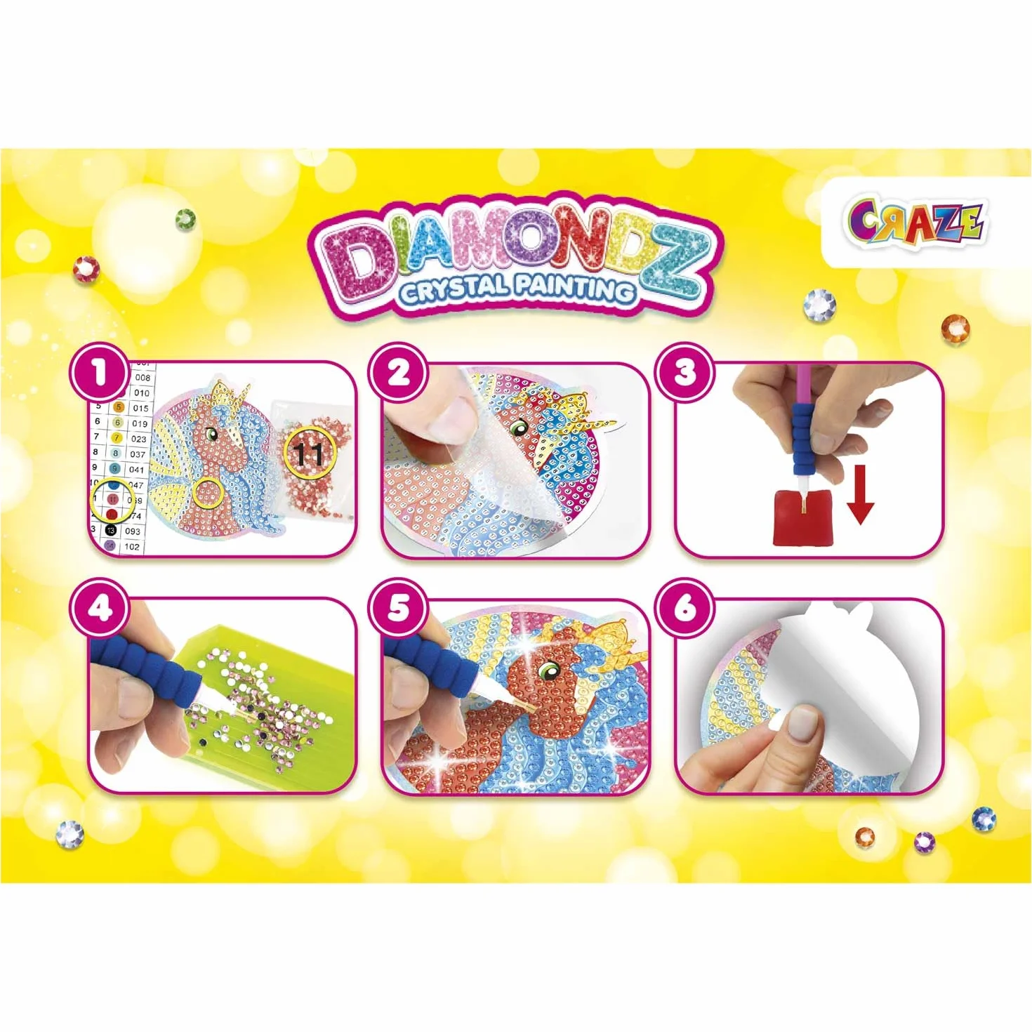 DIAMONDZ CRYSTAL PAINTING Mega Zestaw Naklejek Galupy Unicorn – Diamond Painting Naklejki dla Dzieci Zestaw z Jednorożcem Galupy