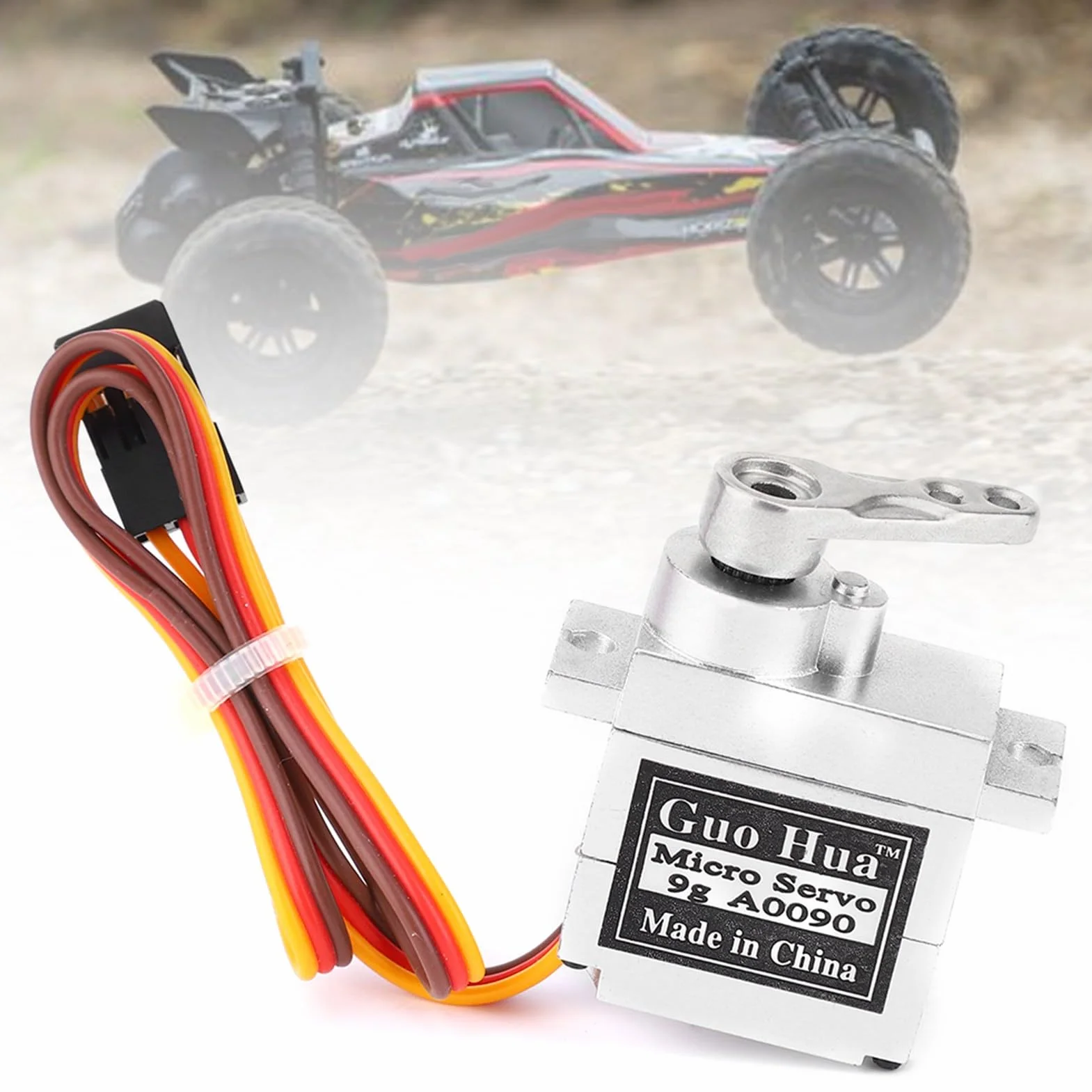 Wysoka dokładność Metalowe serwo 9G, RC Metal Servo Kierownica Akcesoria Dopasowanie, Ultra-Cichy Dźwięk Pasuje do WPL B1 B14 B16 B24 C14 C24 B36 1:16 RC Ciężarówka (srebrna)