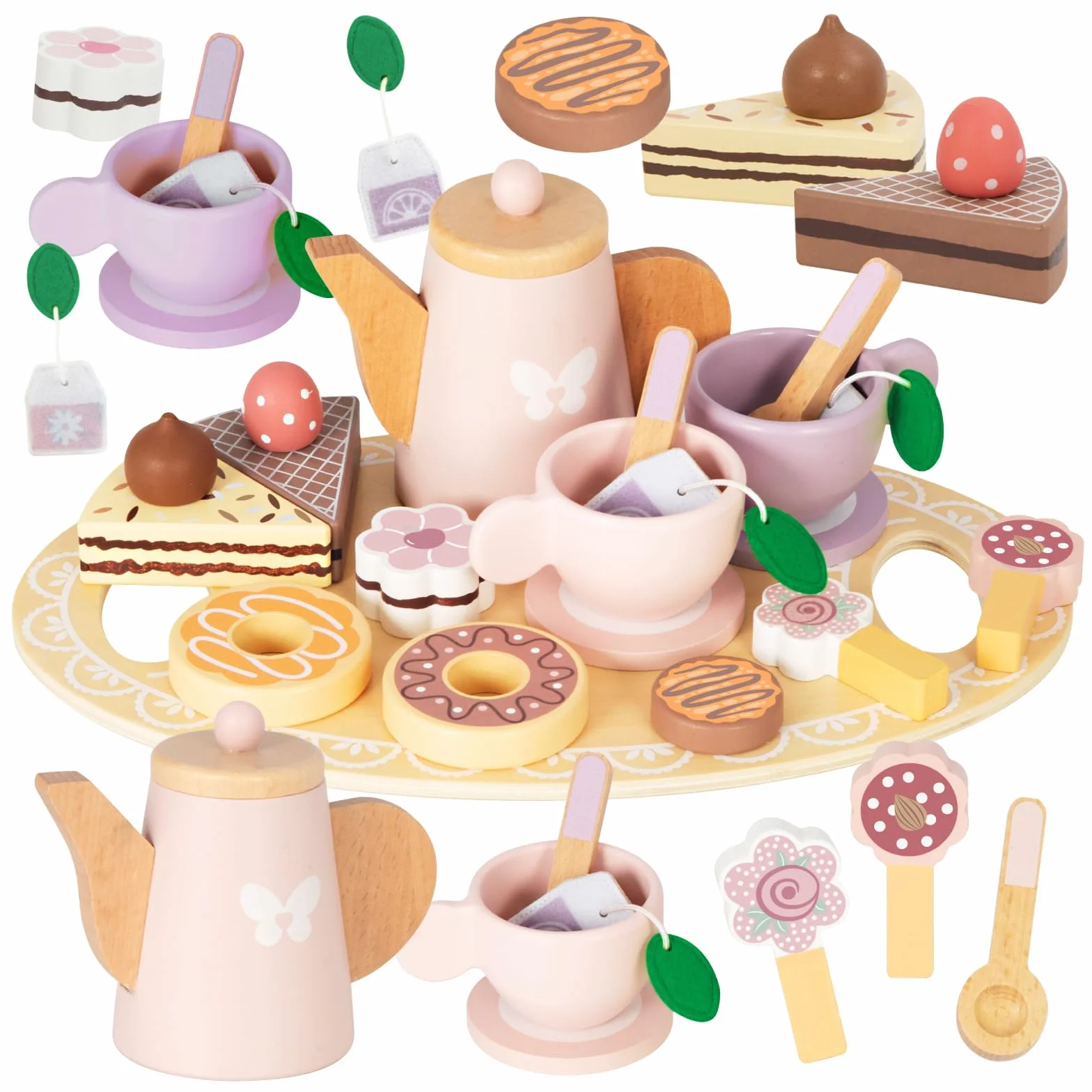 Drewniany Zestaw do Herbaty dla Dzieci Nene Toys 18 Elementów Montessori FSC® Prezent 2-5 Lat