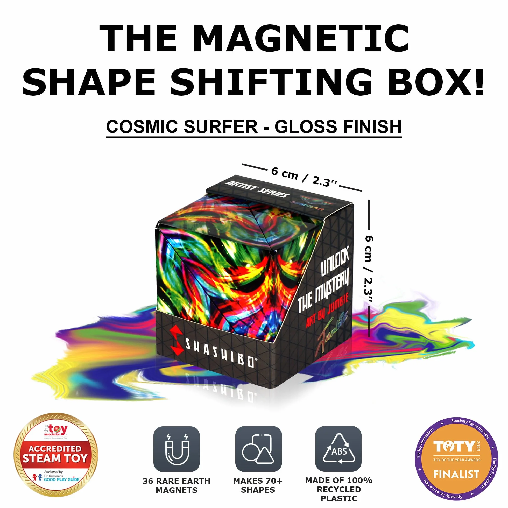 SHASHIBO Shape Shifting Box - Magnetyczna Kostka Fidget z 36 Magnesami, Ponad 100 Kształtów (Cosmic)