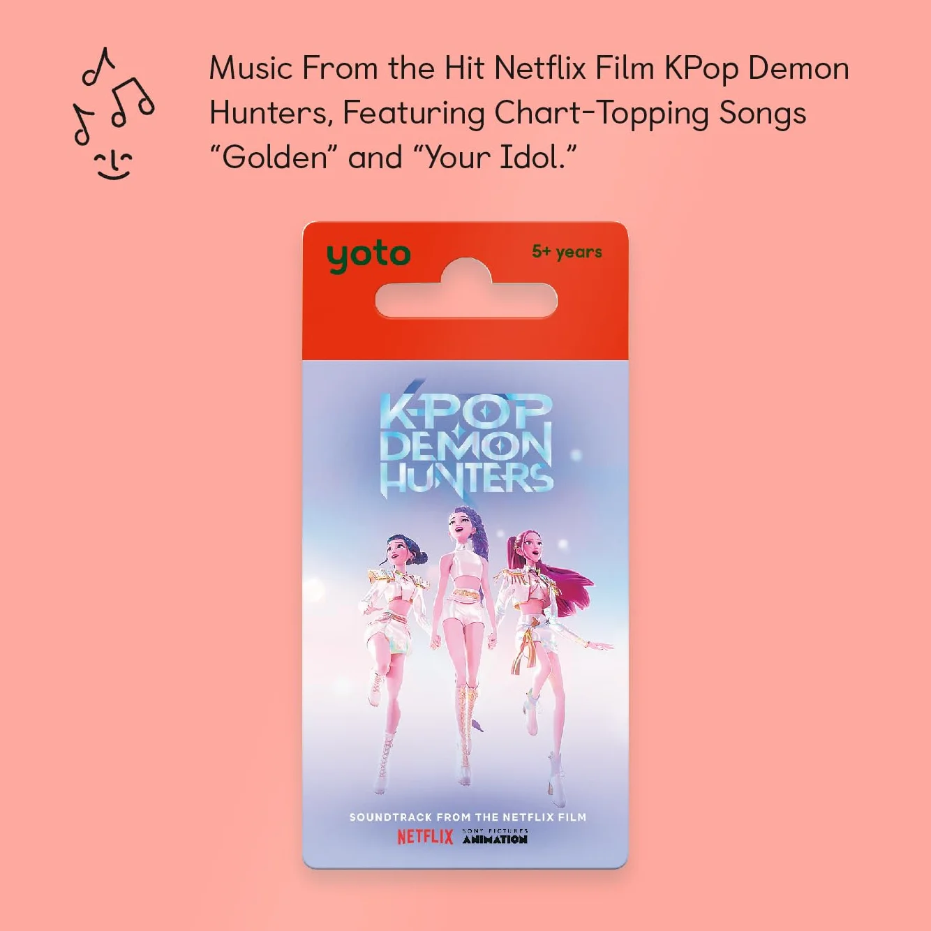 YOTO Kpop Demon Hunters – karta audiobooka dla dzieci do użytku z odtwarzaczem i mini odtwarzaczem audio All–w-1, edukacyjna i bez ekranu słuchanie z zabawną muzyką do zabawy i podróży, dla dzieci od