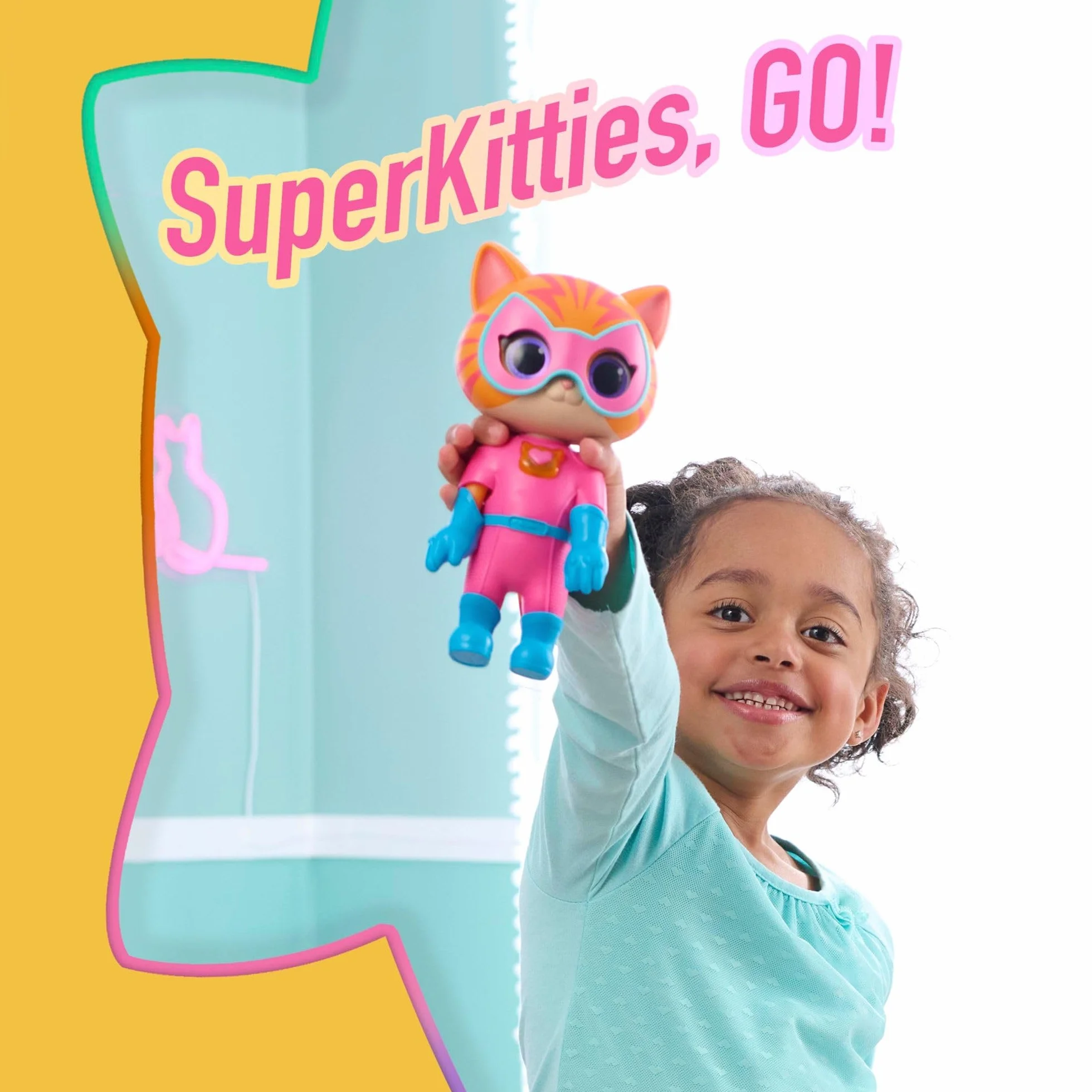 Just Play Disney Junior SuperKitties Cat-Tastic figurka świetlna i przekształcane dźwięki dla dzieci 3+