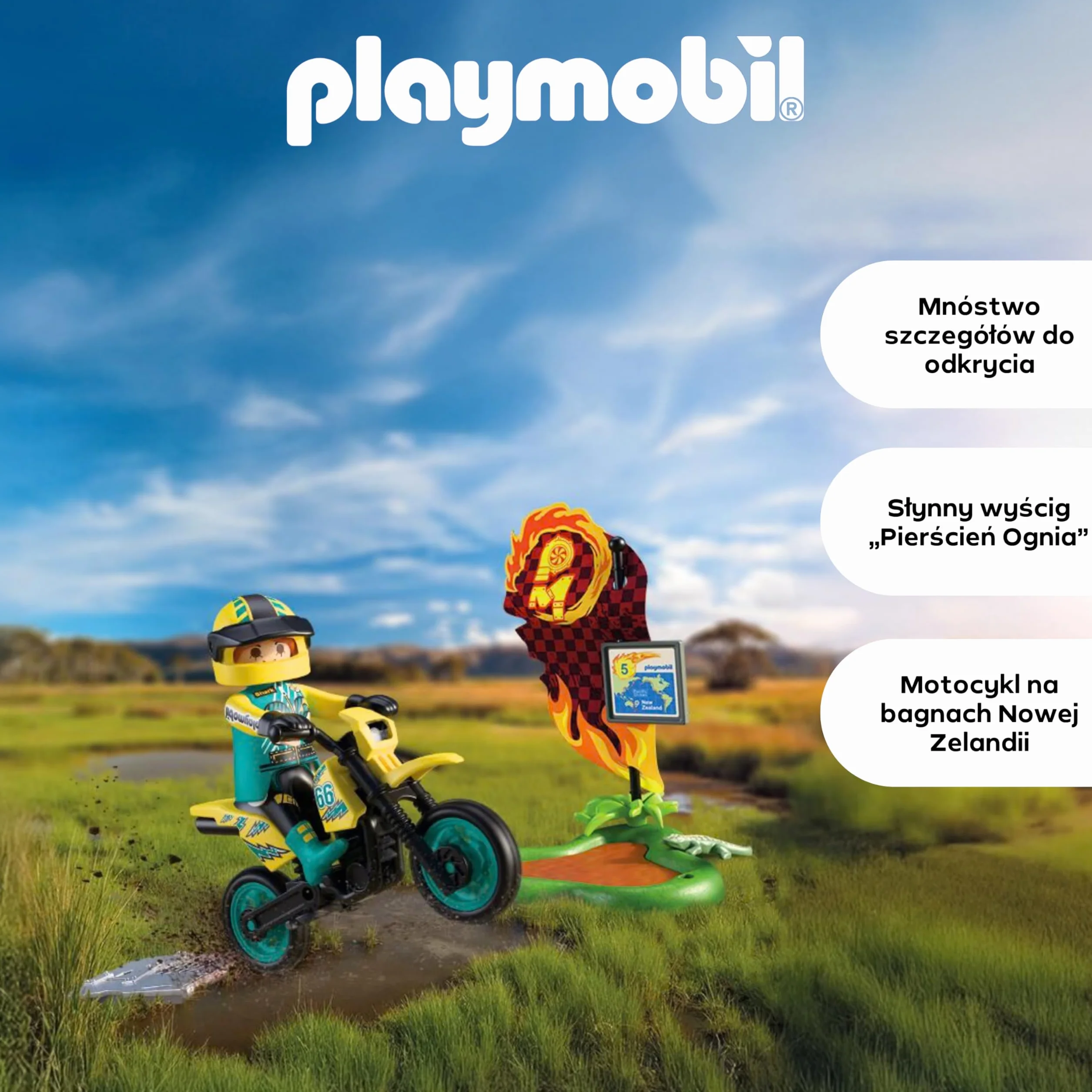 PLAYMOBIL Cars Terenowy motocykl motocrossowy z rampą do skoków 72065