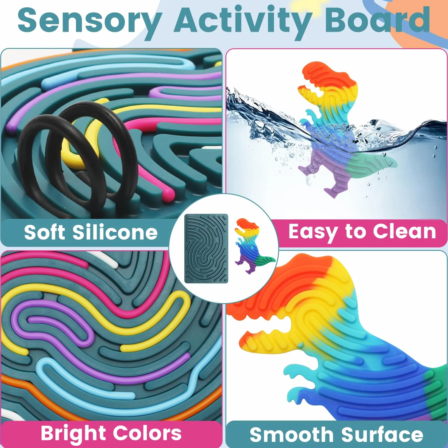 2 sztuki zabawek sensorycznych, silikonowa dwustronna zabawka autystyczna, sensory play z 31 silikonowymi sznurkami, zabawki sensoryczne z torbą podróżną, dla dzieci do redukcji stresu