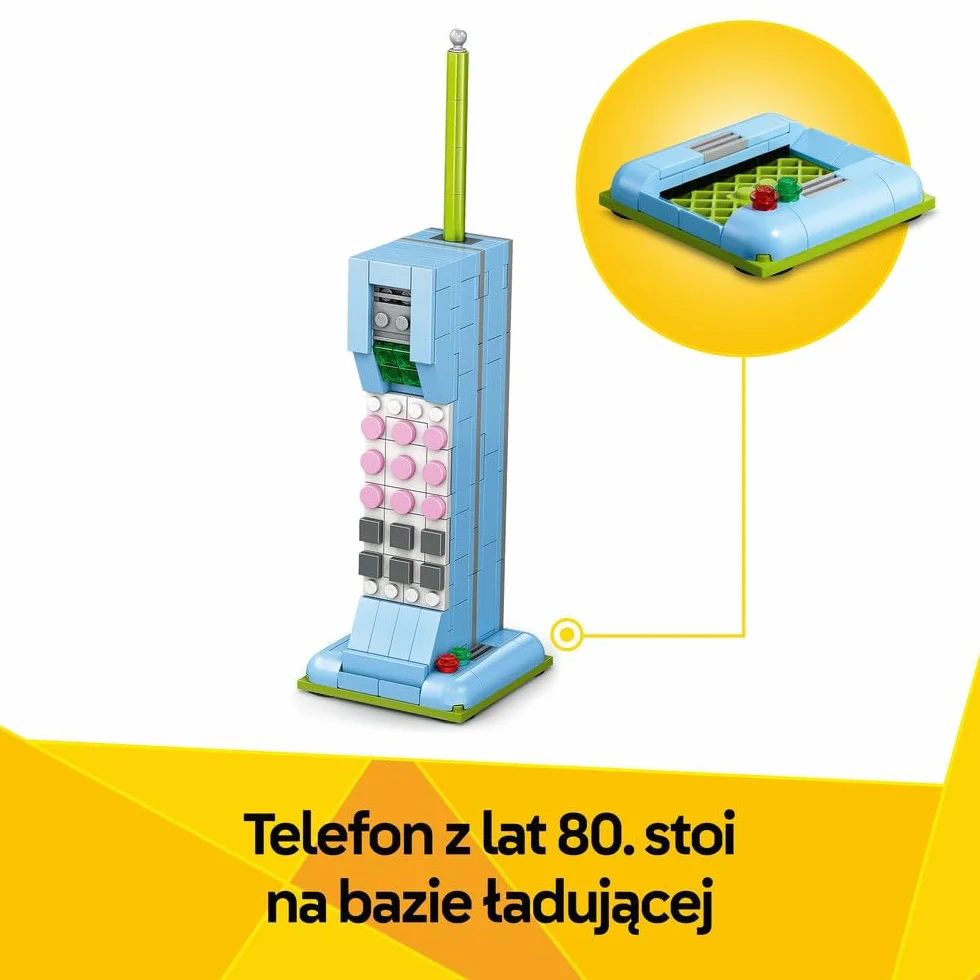 LEGO Creator 31174 Retro Telefon 3 w 1 z Obrotową Tarczą, Przekształca się w Model z Lat 80. lub 2 Telefony Komórkowe, Kreatywny Prezent 8+