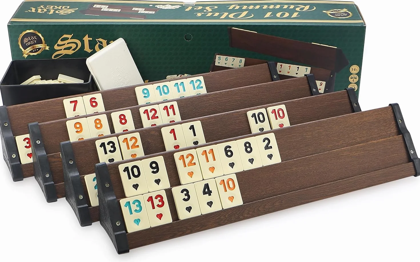 Semus Rummy Set Okey brązowy z długopisem melaminowy