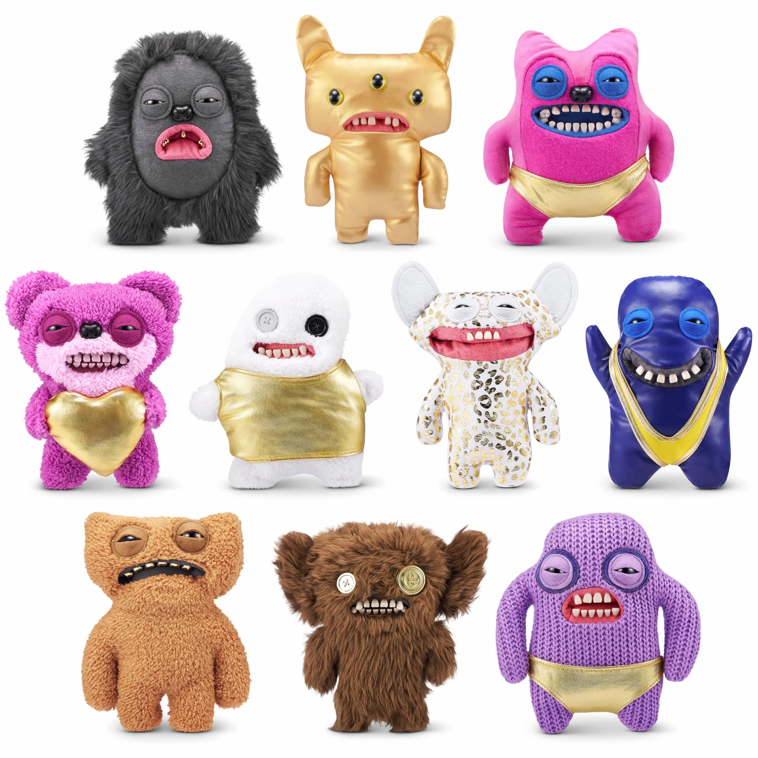 Fuggler Gold Fuggs by ZURU Funny Ugly Monster, Plush, Collectible, Toy (Grumpy Grumps - Eyes)
