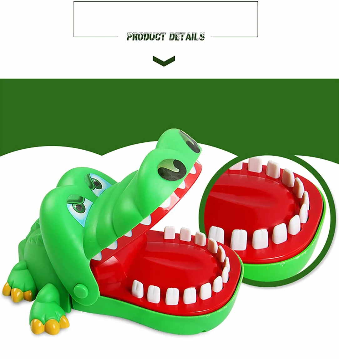 Najnowsza zabawka krokodyla klasyczna usta dentysta gryzienie palec gra rodzinna dla dzieci gra akcji zręcznościowa zabawka (21 x 14,5 x 10 cm)