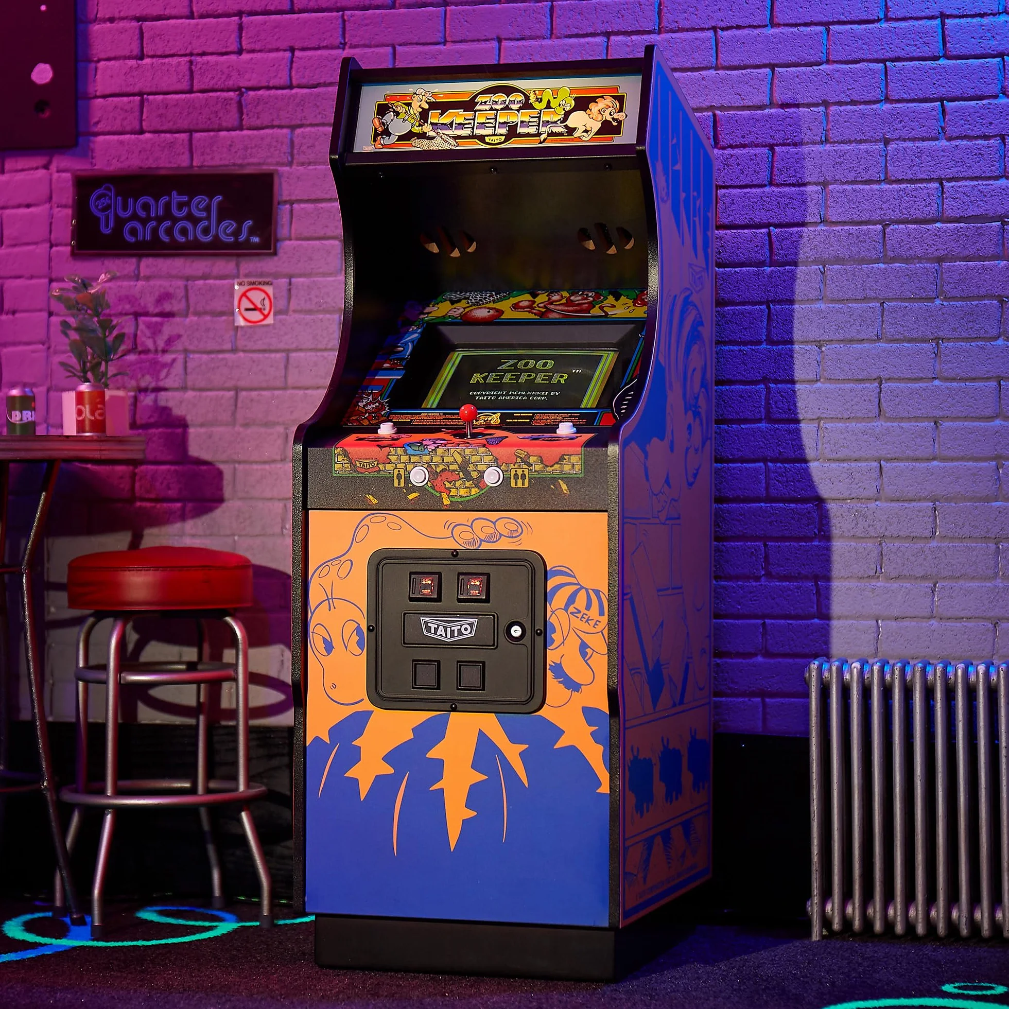Numskull Quarter Arcades Zoo Keeper Collector's Edition Mini Arcade 1/4 Skala Authentic Wooden Replica, Oryginalna Replika ROM, Akumulatorowa Bateria i 3 W Głośniki