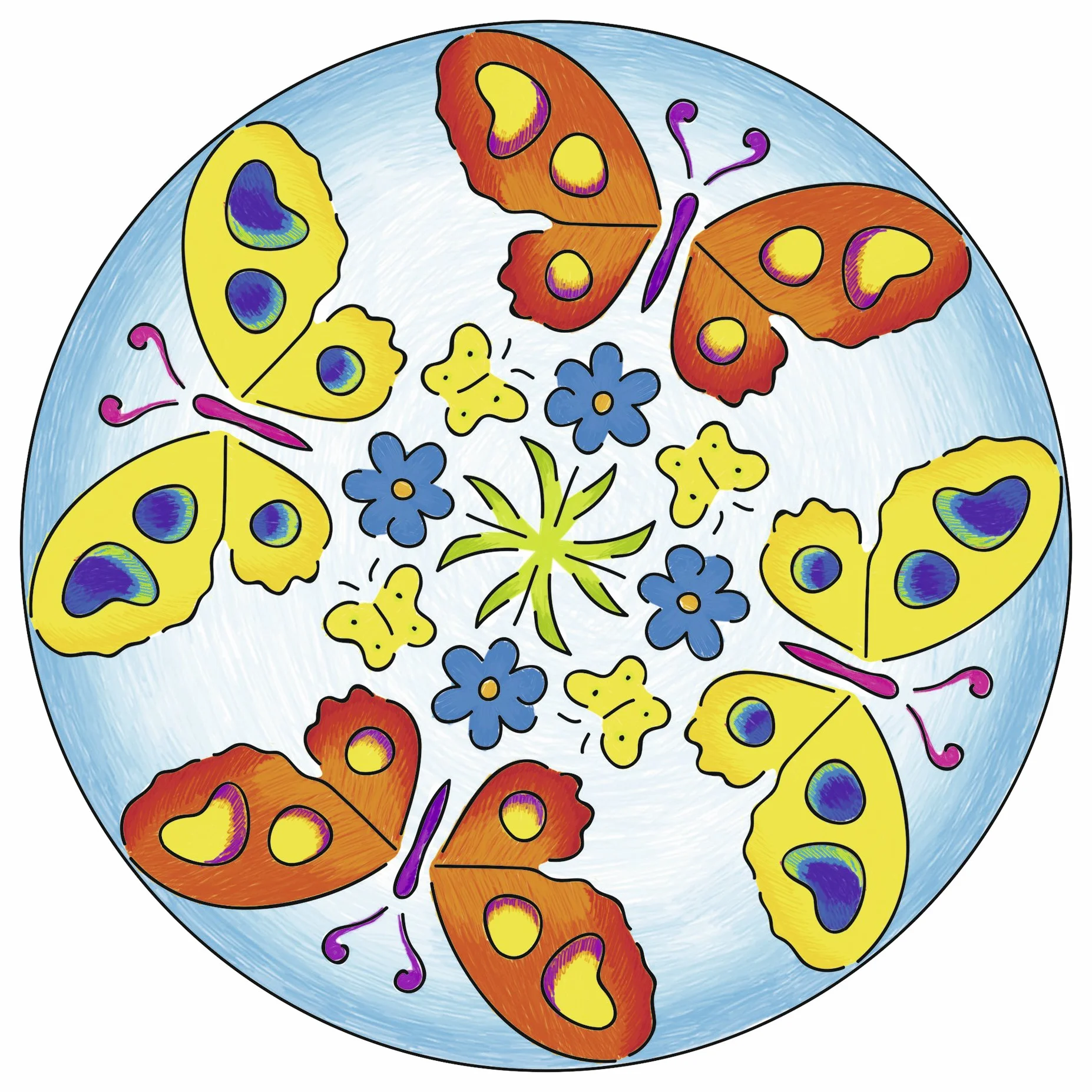 Ravensburger 29809 23 cm kwiaty i motyle mandala designerski zestaw rzemieślniczy