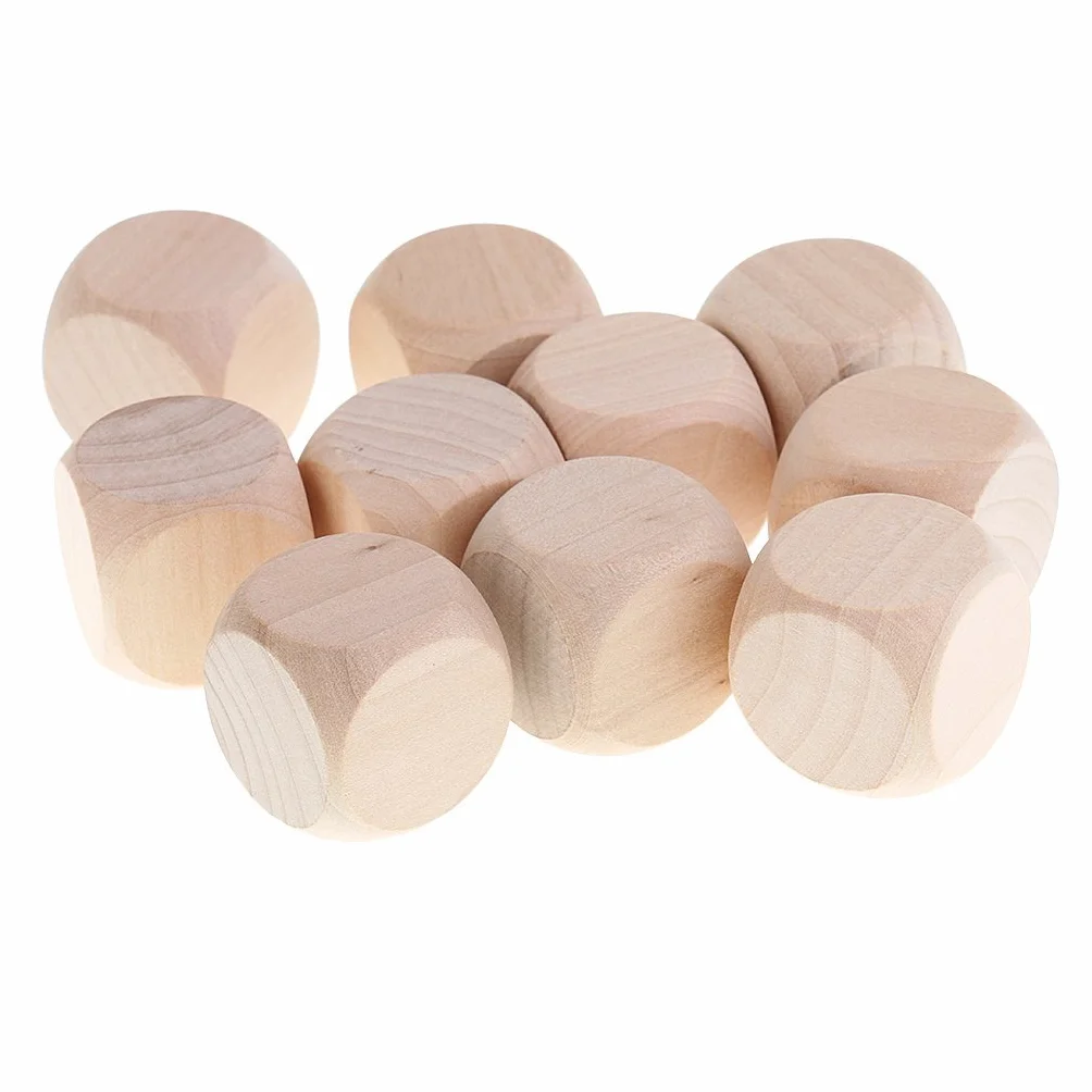 10 x Drewniana Kostka Puste Drewno Nielakierowane Sześciokątne 30 mm 3 cm