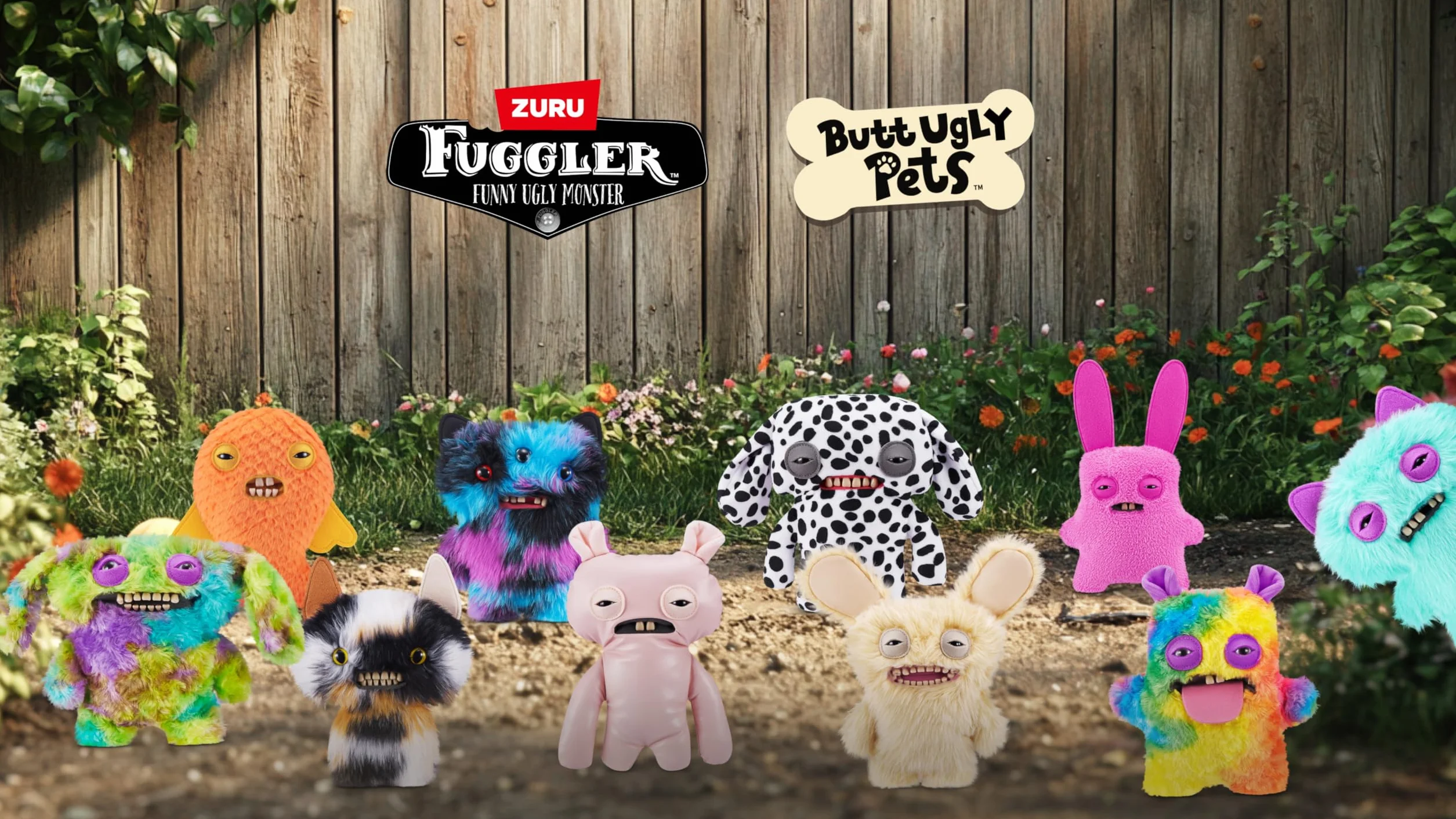 Fuggler -BUTT UGLY PET 22.9 cm SERIA 1-PLUSH 2PK(skrzydlaty nietoperz - Calico Cat i złota rybka)