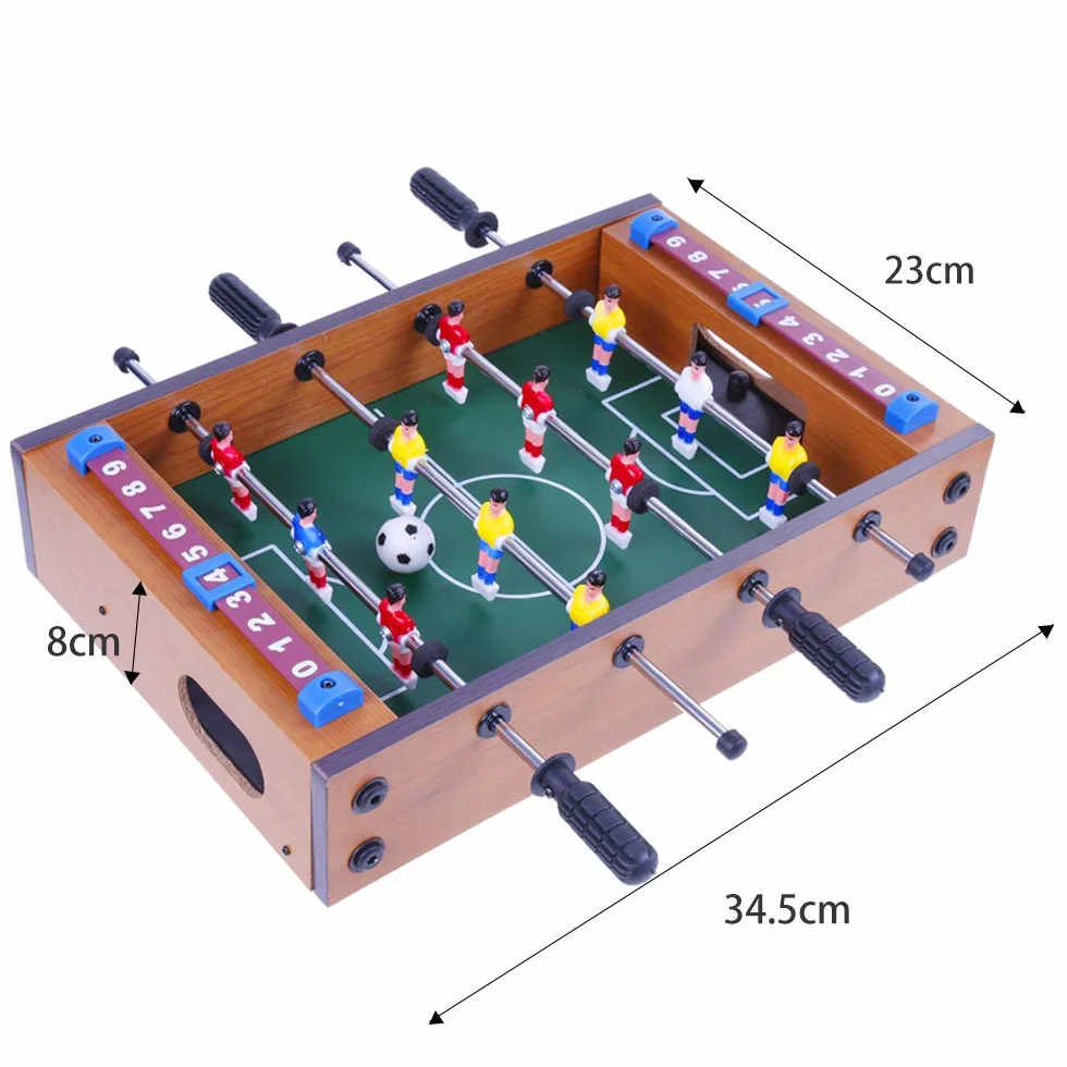 Goldge Mini stół do gry w piłkarzyki, w zestawie 4 piłki, wymiary 34,5 x 23 cm, najwyższa jakość dla dzieci