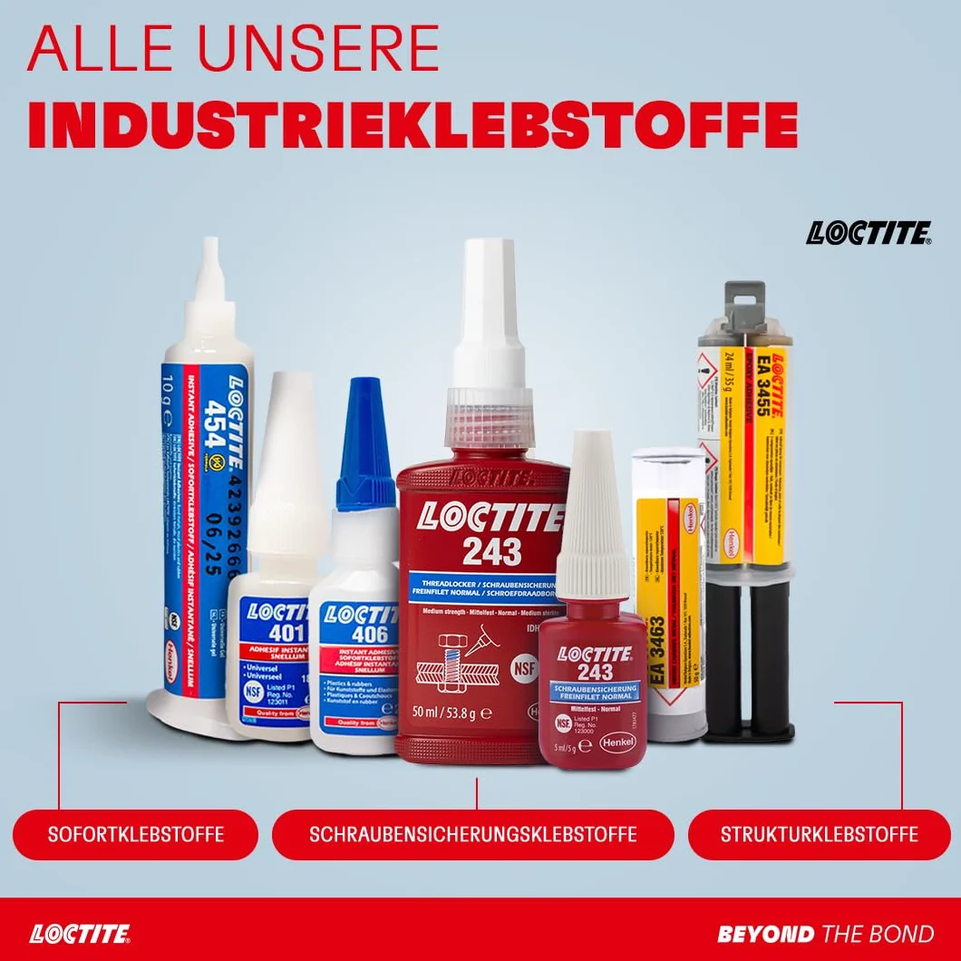 LOCTITE Zabezpieczenie śrubowe 2400, klej do śrub do zabezpieczania śrub, środek zabezpieczający śruby do wszystkich metalowych połączeń gwintowanych, bez oznakowania, 1 x 5 ml