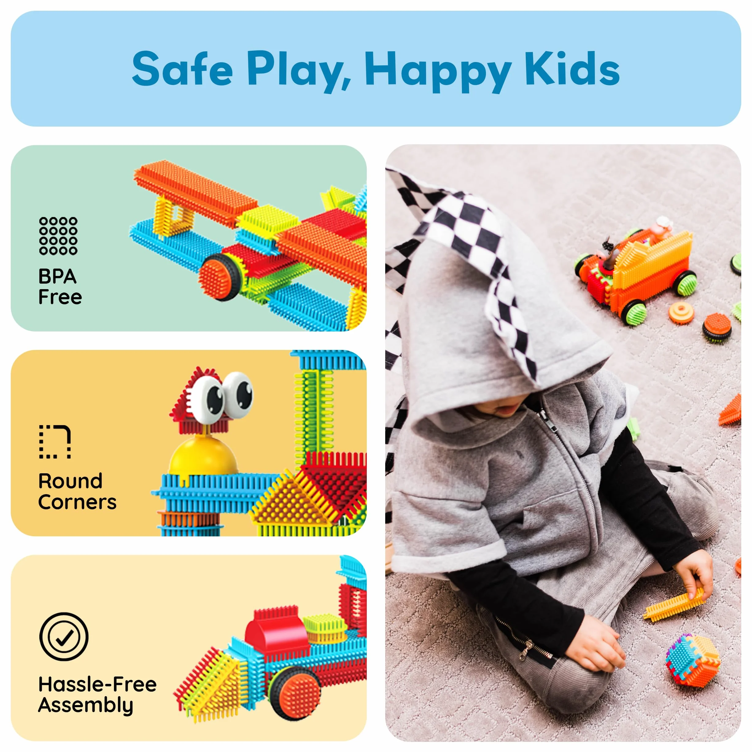 Picasso Toys 112 szt. klocki jeż STEM zestaw płytek budowlanych zabawka edukacyjna PTB112