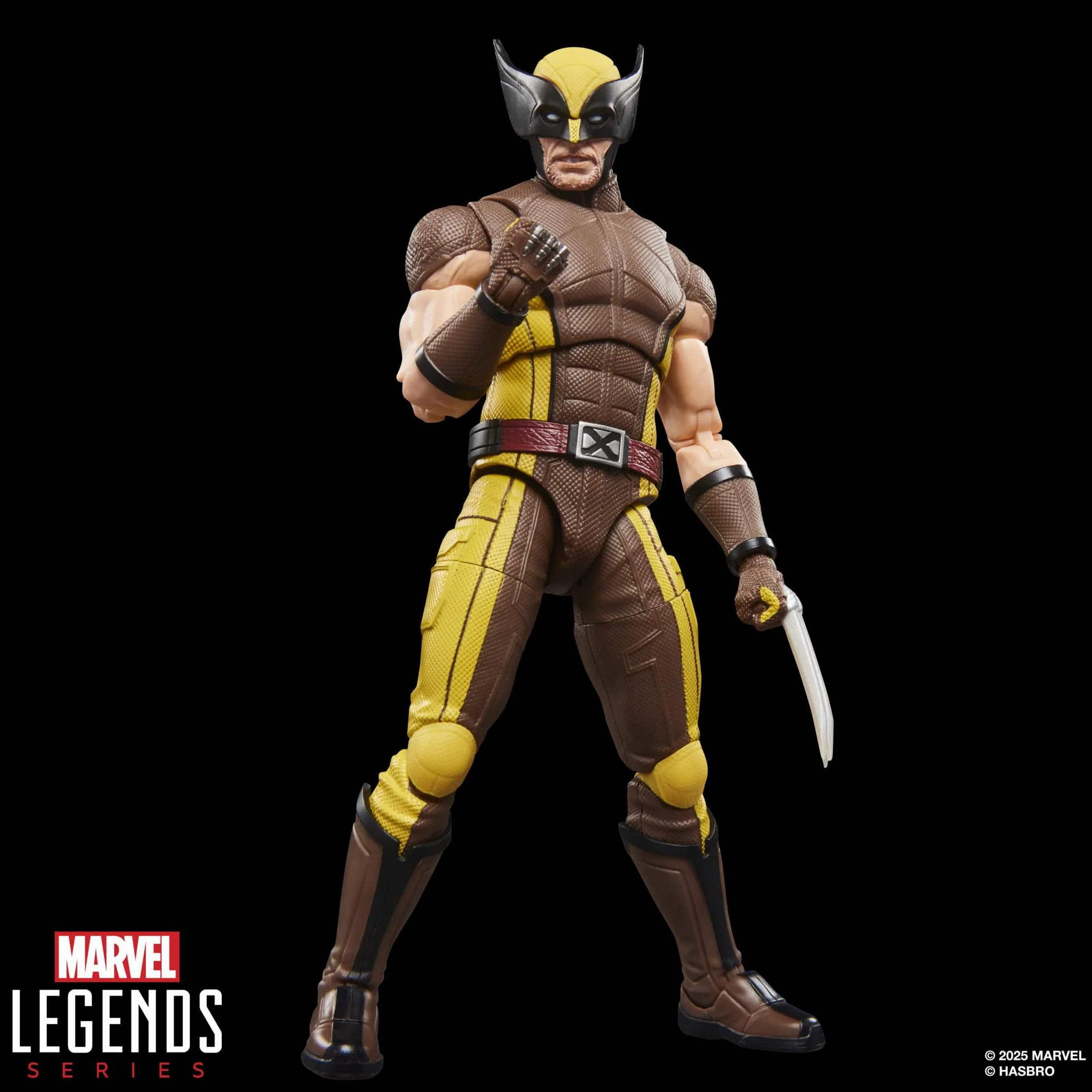 Wolverine (w brązowym kombinezonie) z serii Marvel Legends, kolekcjonerska figurka w skali 15 cm na prezent z filmu Deadpool & Wolverine wytwórni Marvela