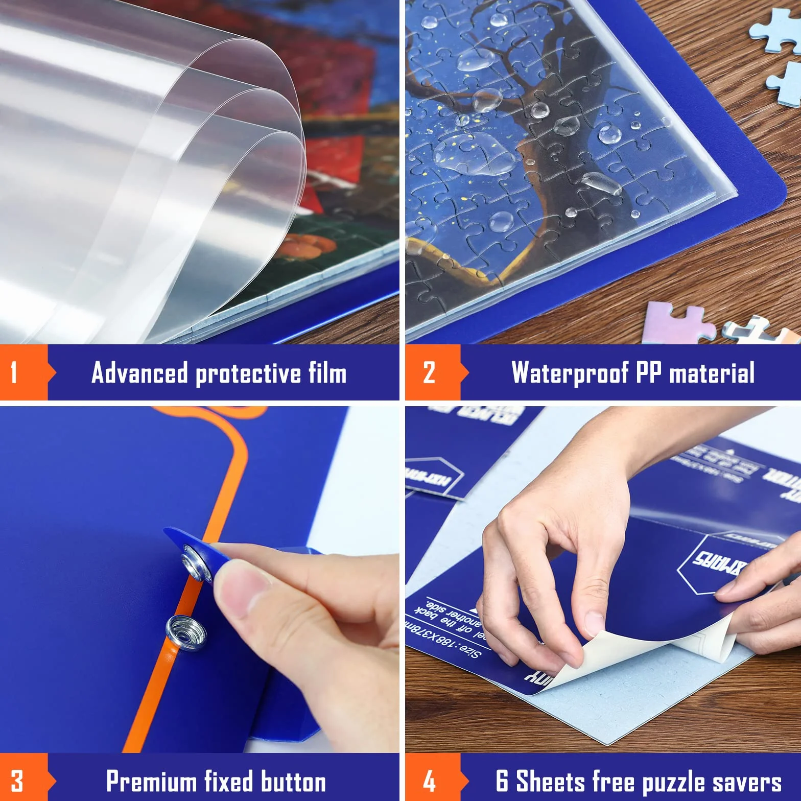 HXMARS Folder do przechowywania puzzli na 1000 sztuk: duża pojemność, przenośny organizer z 20 kieszeniami, pyłoszczelne i ochronne akcesoria do puzzli