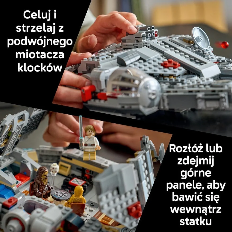 LEGO Star Wars 75426 SMART Play: Sokół Millennium, interaktywna zabawka dla dziecka, zestaw kompatybilny z 4 x SMART Tagami i czterema minifigurkami - pomysł na prezent dla dzieci od 9 lat i fanów