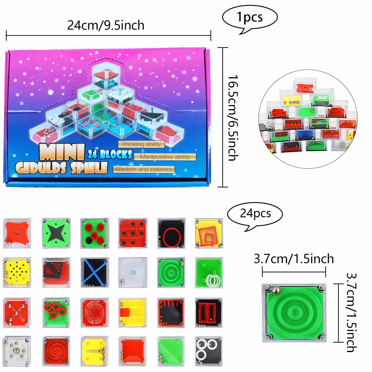 24 sztuki mini gier cierpliwości, mini gra logiczna, gra w cierpliwość, gra zręcznościowa, gra zręcznościowa, gra logiczna dla dzieci i dorosłych, wspomaga koncentrację, łagodzenie stresu