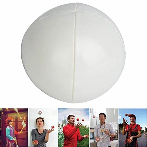 3 szt. Piłki do żonglowania PU Leather Soft Juggling Learning Ball dla początkujących Profesjonaliści Dzieci Dorośli Nauka sztuki żonglowania dla dorosłych i dzieci (biała)