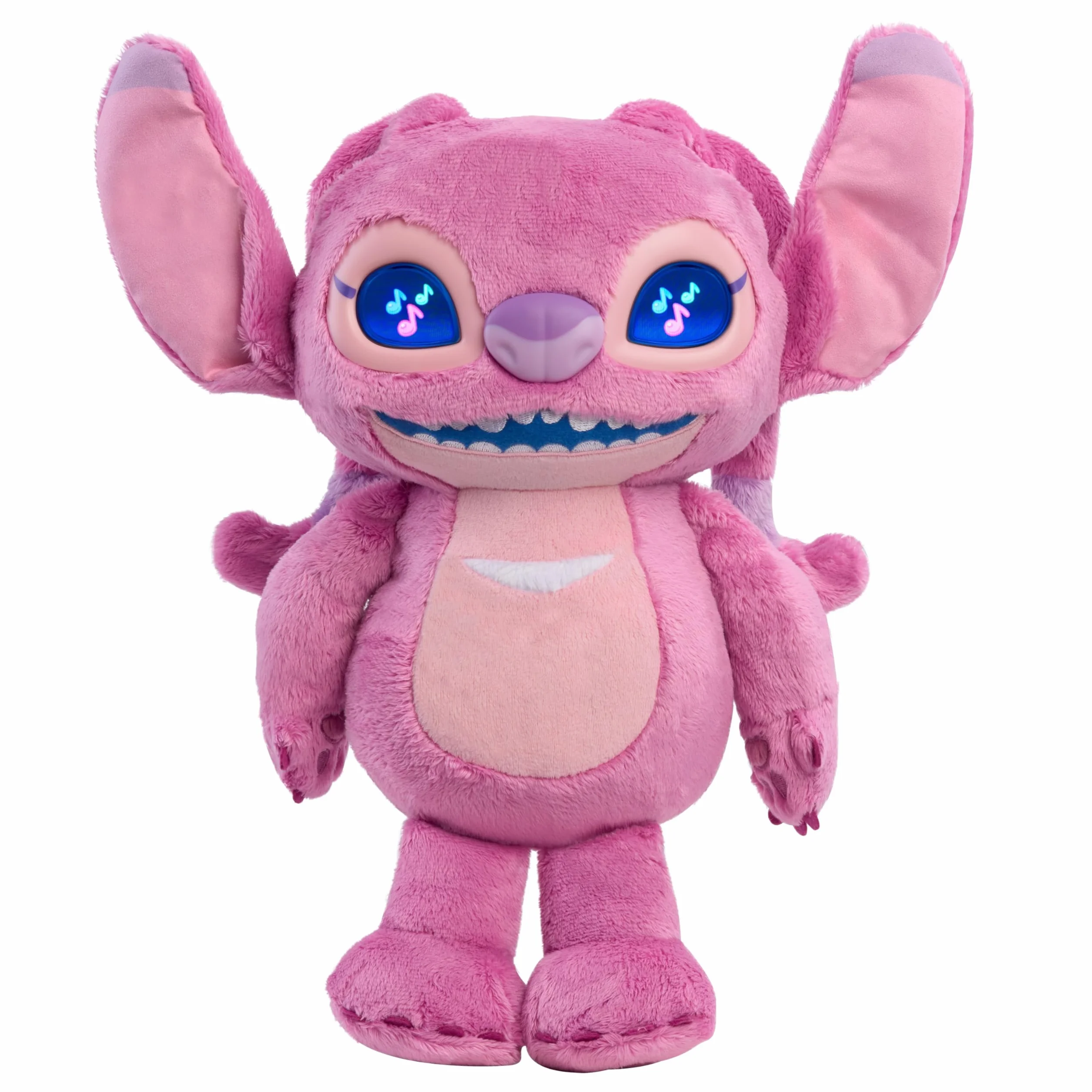 Disney Stitch Angel Many Moods 14-inch Interactive Plush, 50+ Sounds & Effects, Expressive LCD Eyes Show Her Moods, Toy for Fans, Girls, Boys, Kids 3 and Up by Just Play