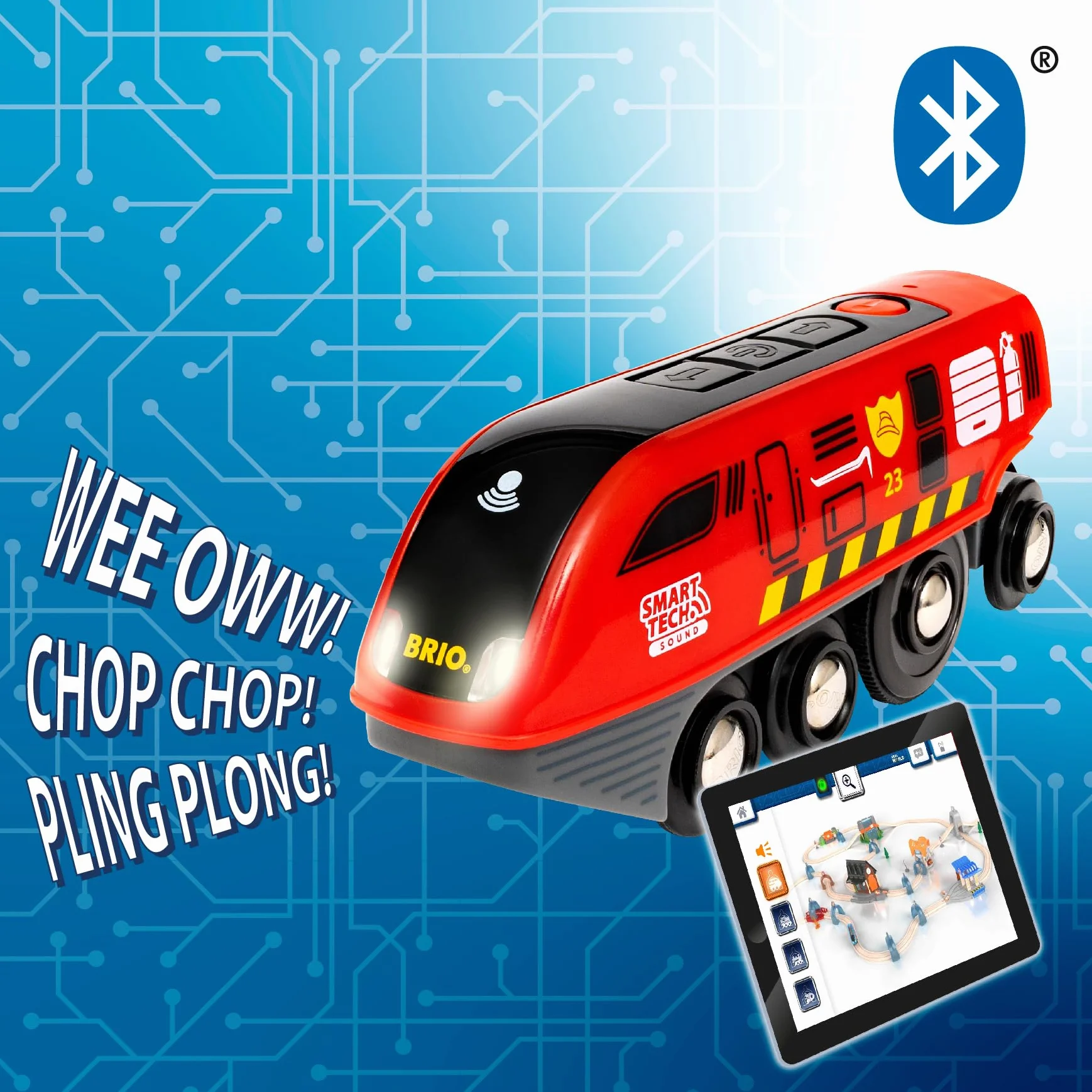 BRIO World – 36004 Smart Tech Sound Feuerwehreinsatz-Rettungsset | 41-teiliges Feuerwehrset mit batteriebetriebener Spielzeuglok für Kinder ab 3 Jahren