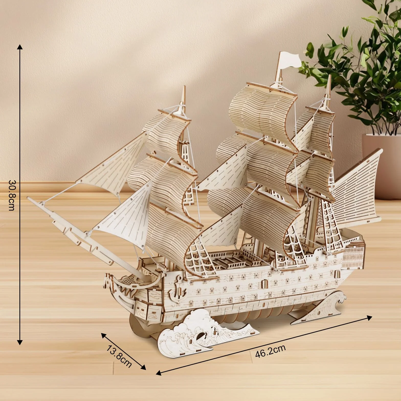 comfoyar Puzzle 3D Żaglowiec, drewniane zestawy modeli łodzi dla dorosłych do budowania, zestawy do majsterkowania, dekoracja domu i Boże Narodzenie, urodziny, prezenty walentynkowe dla mężczyzn i