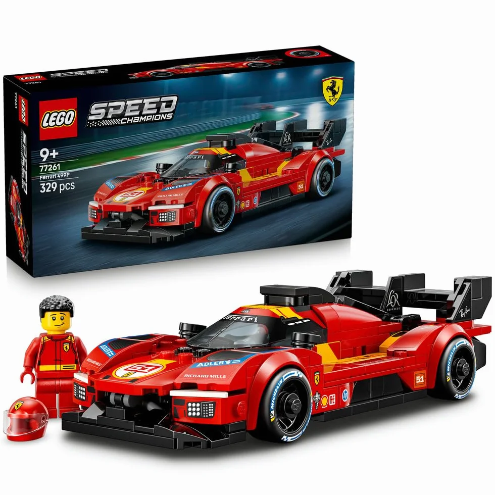 LEGO Speed Champions Ferrari 499P, zabawka konstrukcyjna dla chłopca lub dziewczynki, zestaw z zabawkowym samochodem dla dzieci, pomysł na prezent dla 9-latka 77261