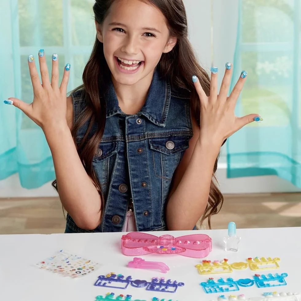 Aquabeads Nail Studio - Zestaw do manicure Princesses Disney, plastikowy, prostokątny, kreatywny - 35006