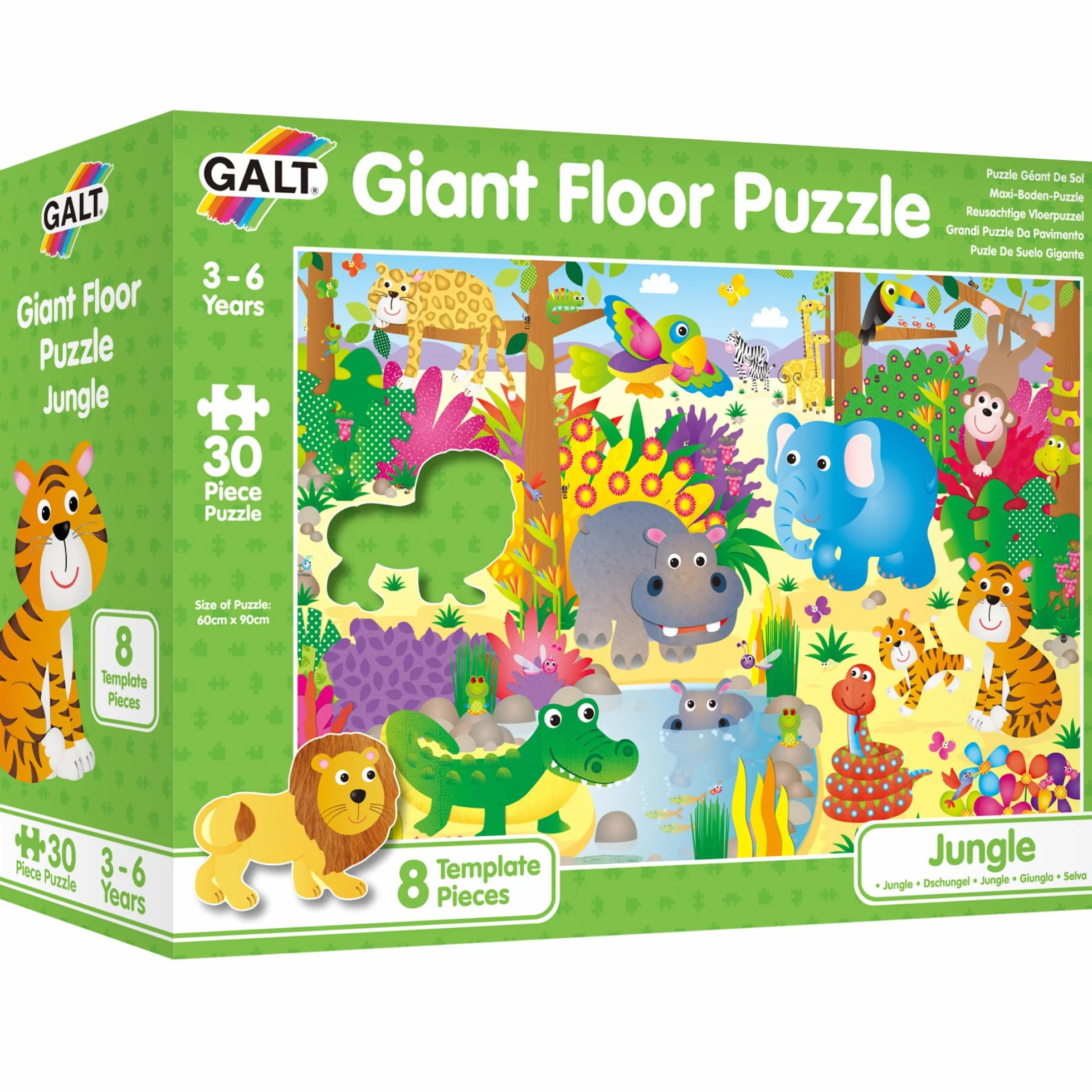 Galt Toys, Giant Floor Puzzle - Jungle, Floor Puzzles for Kids, Ages 3 Years Plus