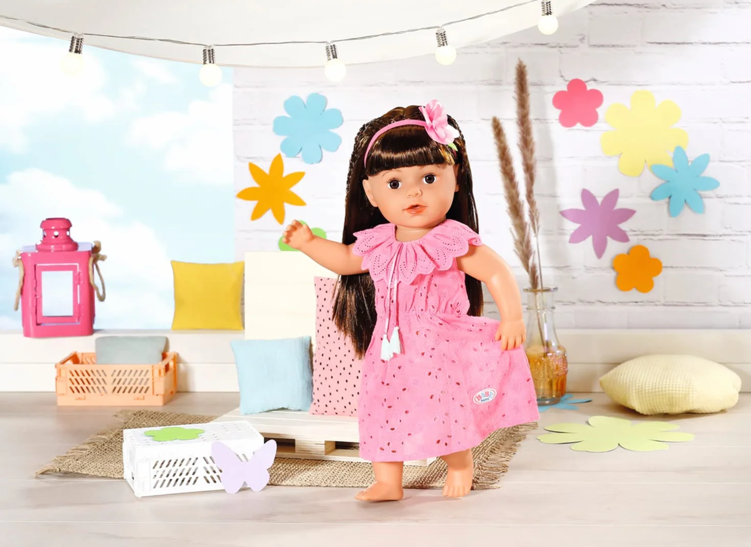 BABY born Trendy Flowerdress - Fits BABY born Dolls up to 43cm - Set Includes Dress, Headband and Hanger - Suitable for Children Aged 3+ Years - 832684 Multicolor