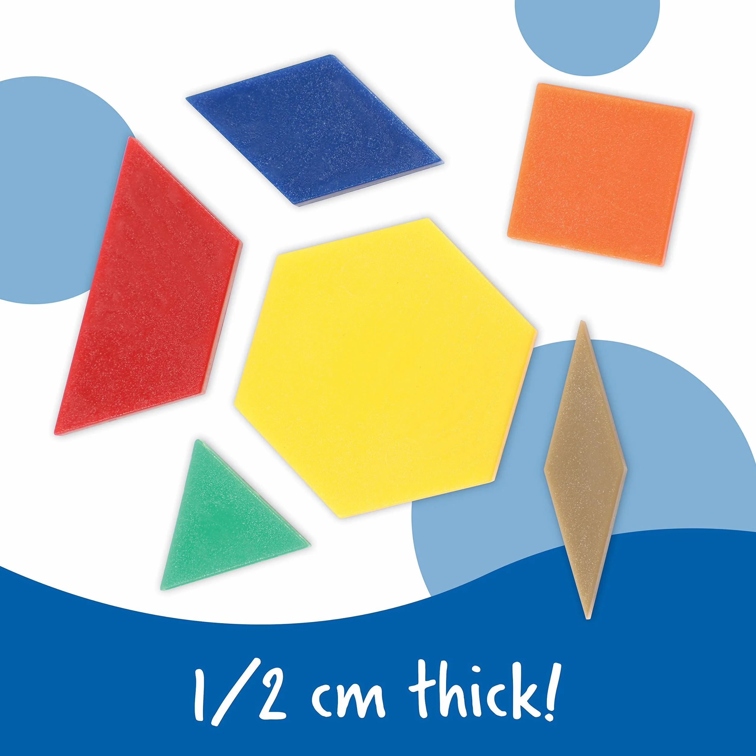 Learning Resources Plastikowy Wzorzec Bloki 250-Sztuk Zestaw, 0.5 cm Grubosc